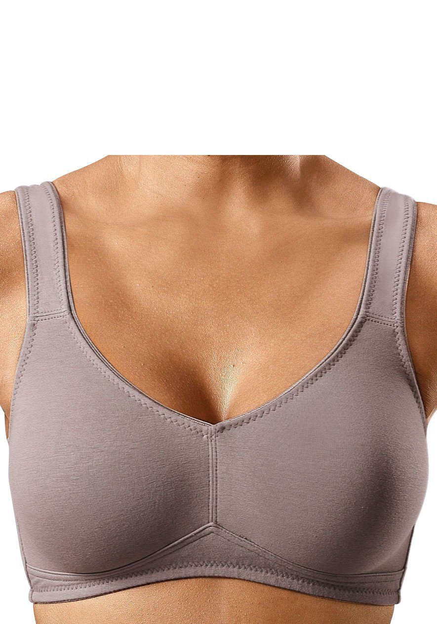 taupe+weiß Bügel, 2 fleur Basic petite Stück) Soft-BH (Packung, ohne Baumwolle, weicher aus Dessous