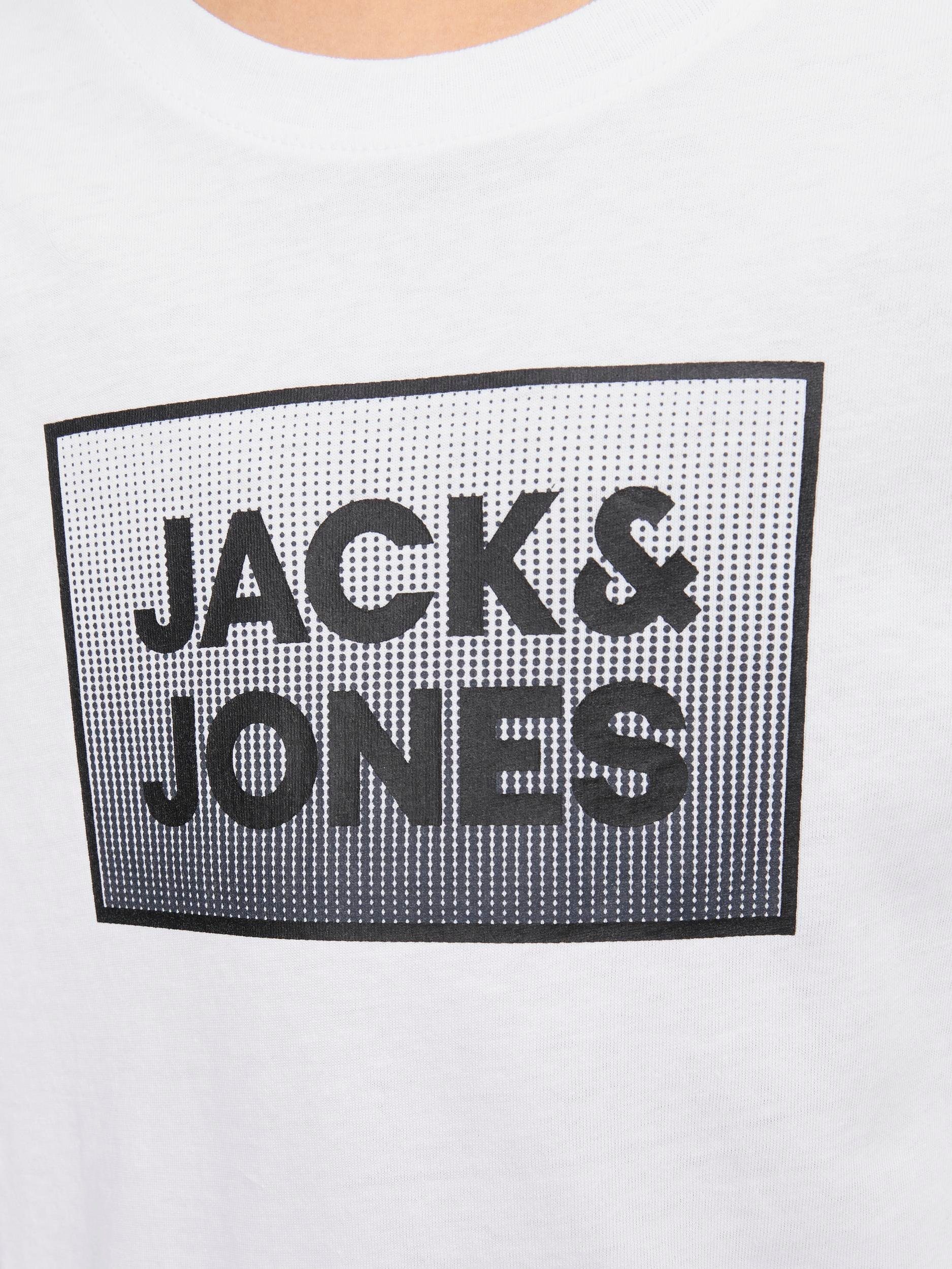 & Jack SS white TEE Jones Junior Kurzarmshirt JNR JJSTEEL