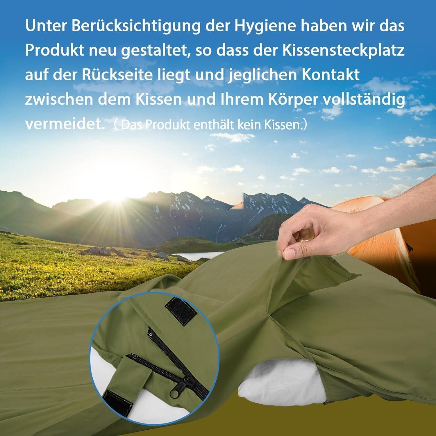 LuxusKollektion Schlafsackinlett Hüttenschlafsack Ultraleichter Seideschlafsack 2in1 Mikrofaser
