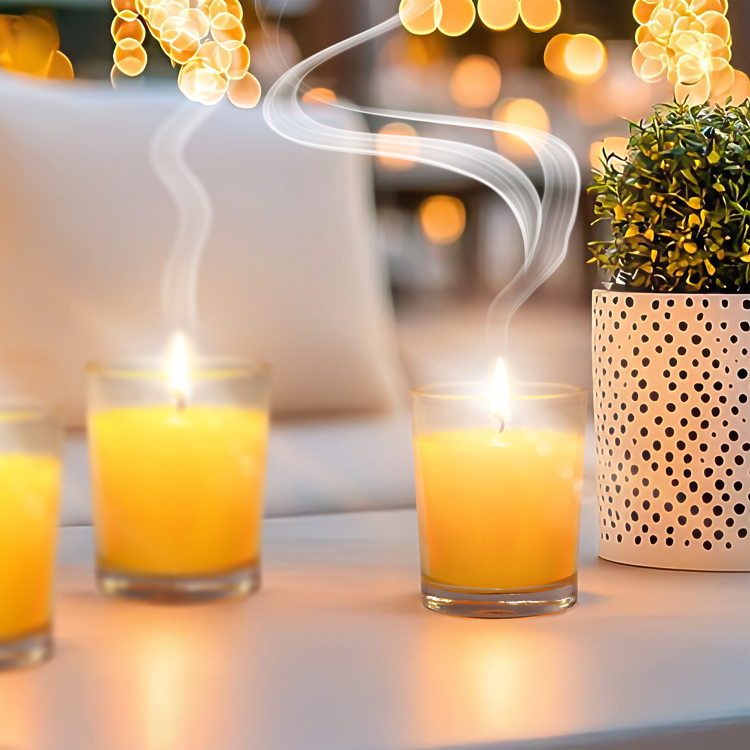 IC Gardenworld Duftkerze Citronella Kerze im Glas, ca. Ø 5 x 6,2 cm, 6 Stunden Brenndauer (12-tlg), Deko Duftkerze mit Zitronenduft – Bild 2 von 5