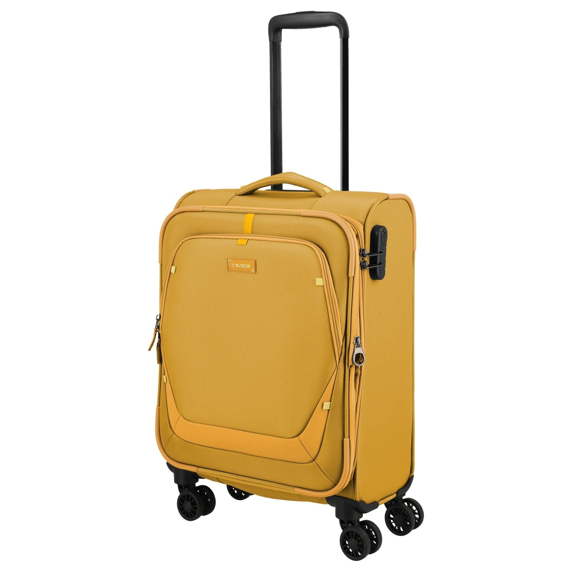 travelite Handgepäck-Trolley Umbria - 4-Rollen-Kabinentrolley S 55 cm erw. (golden glow), 4 Rollen