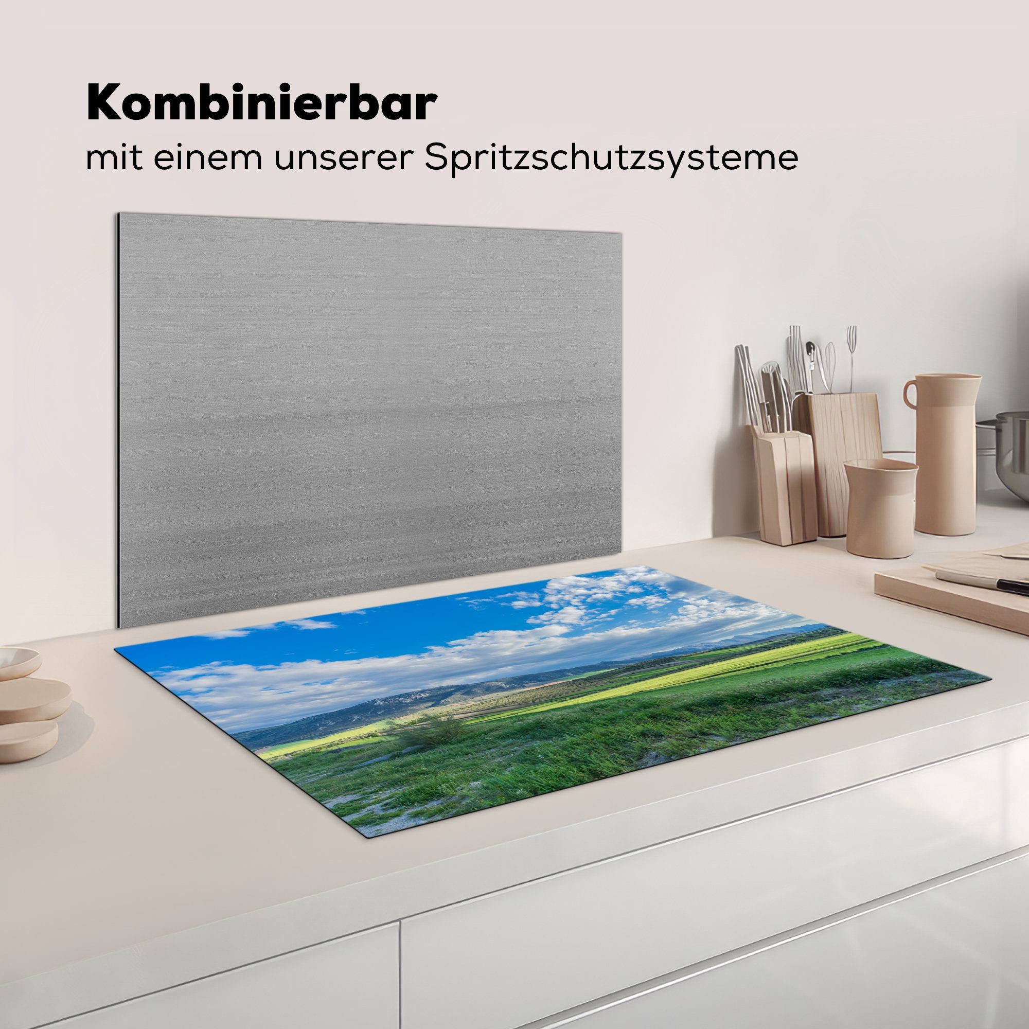 küche, 81x52 tlg), Herdblende-/Abdeckplatte Ceranfeldabdeckung cm, MuchoWow Andalusien, Schutz in Induktionskochfeld die für Vinyl, Landschaft (1