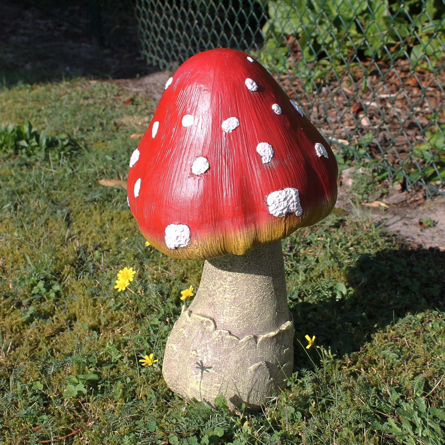 Fachhandel Plus Dekofigur Fliegenpilz Deko Dekopilze 35 cm Pilzfiguren Deko Fliegenpilz (1 St), Märchenhafter Hingucker
