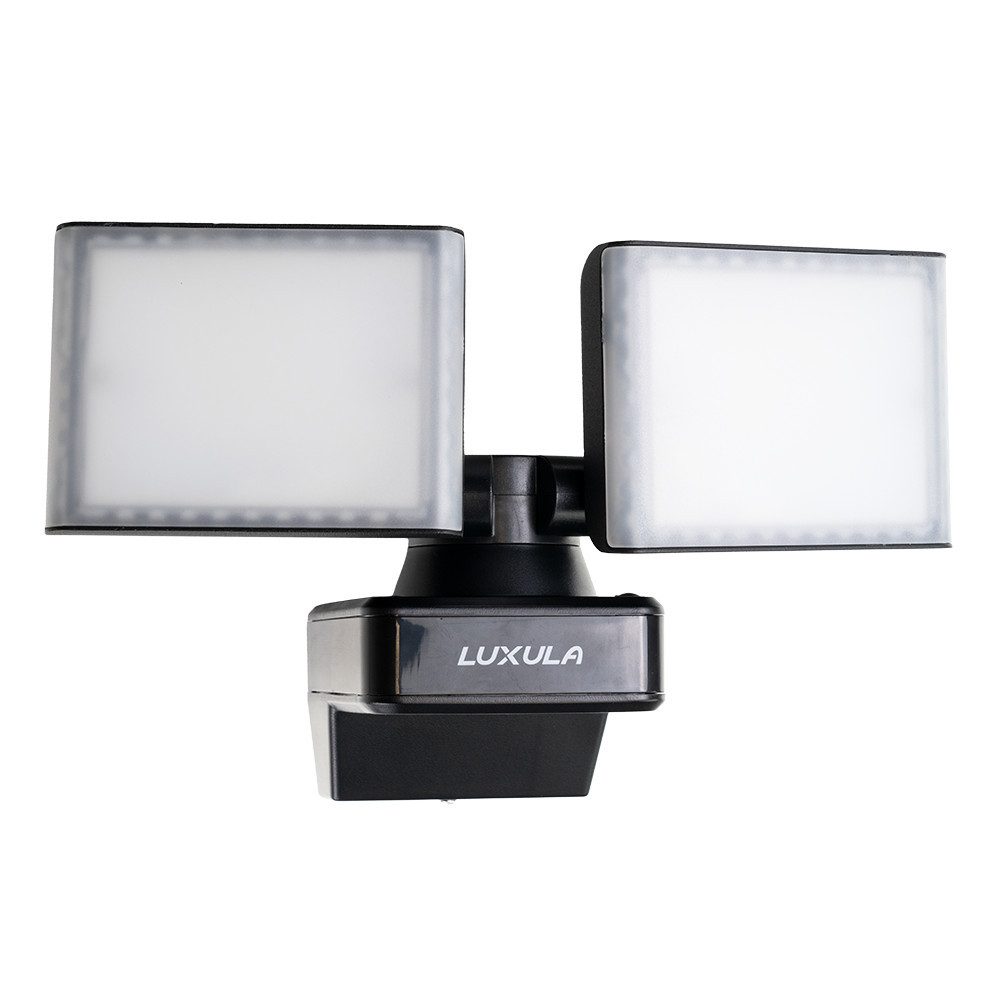 LUXULA LED Wandstrahler schwenkbarer Außenfluter, LED fest integriert, Neutralweiß, Wetterfester Gartenstrahler Doppelkopf