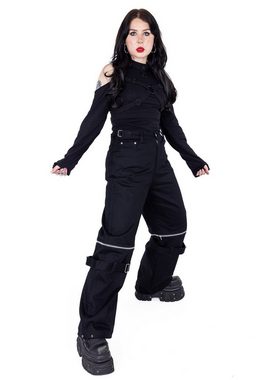Heartless Stoffhose Darcy Gothic Pants Zip Off Hose Rave Trousers Weites Bein