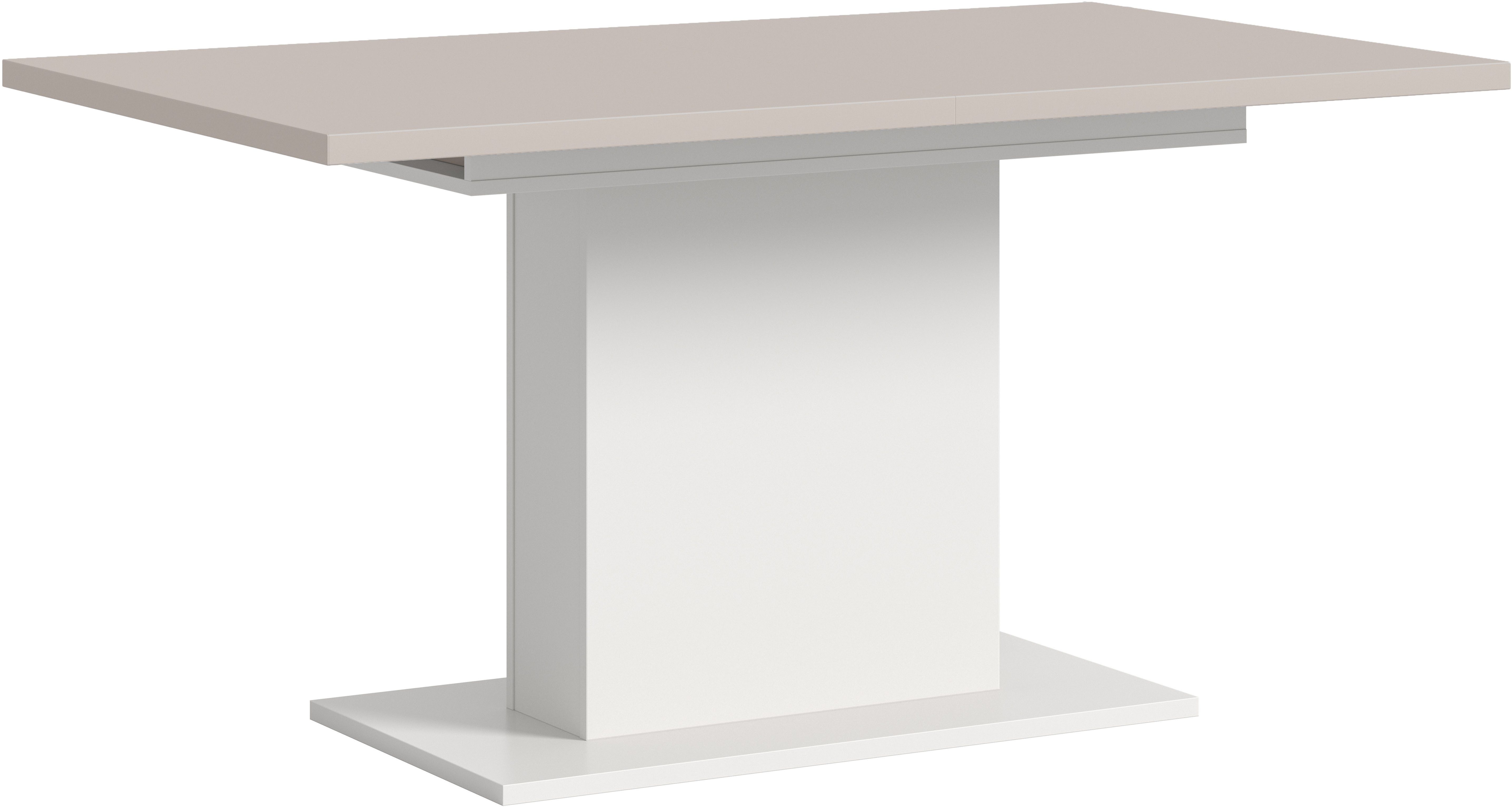 Home affaire Esstisch Motus, ausziehbar 150 -190 cm, inklusive 40 cm Einlegeplatte (Set, 1-St), Säulengestell mit Bodenplatte, Tisch, Küchentisch, Esszimmer, Küche