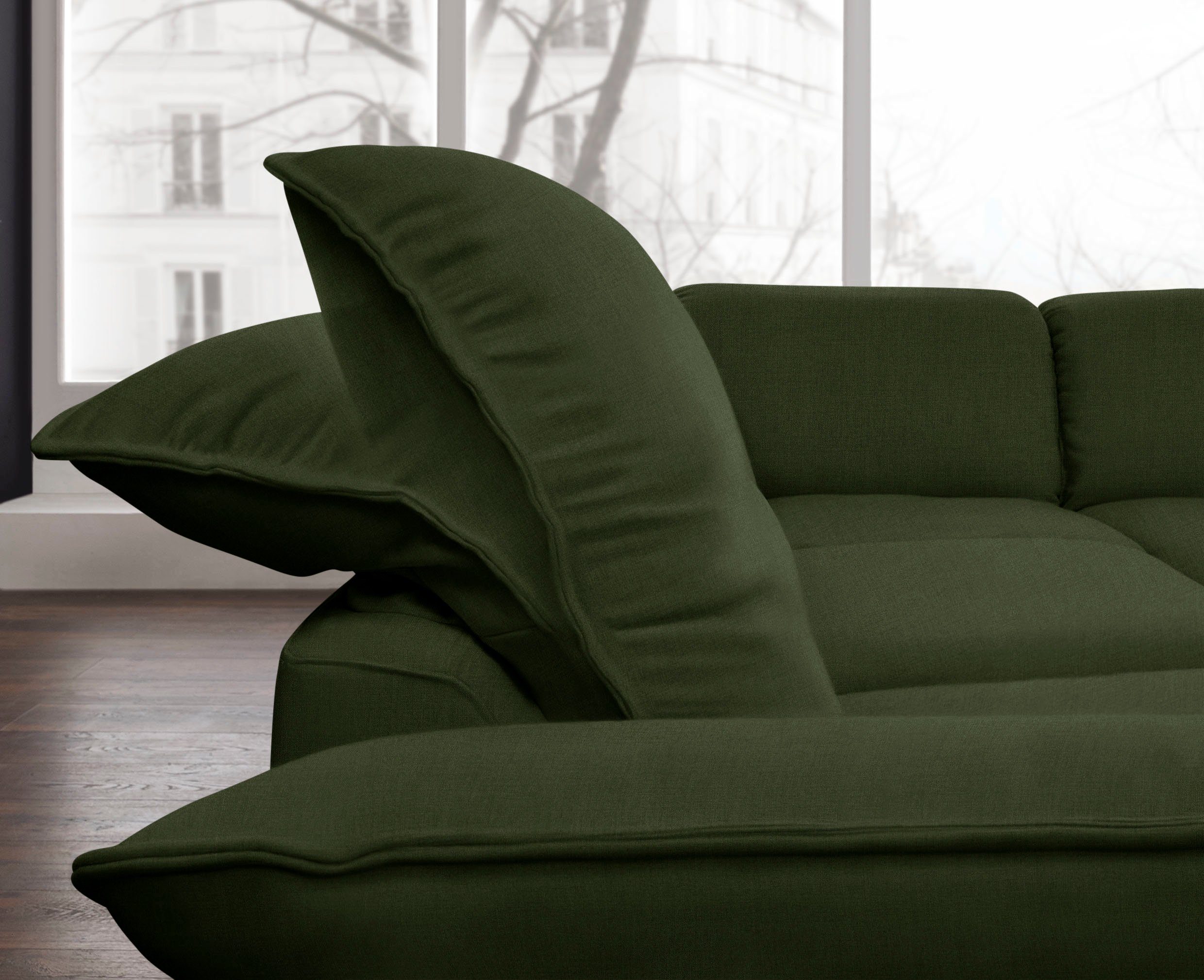 W.SCHILLIG Ecksofa sherry, Kopfstützenverstellung, Metallfüße in Schwarz, Breite 302 cm