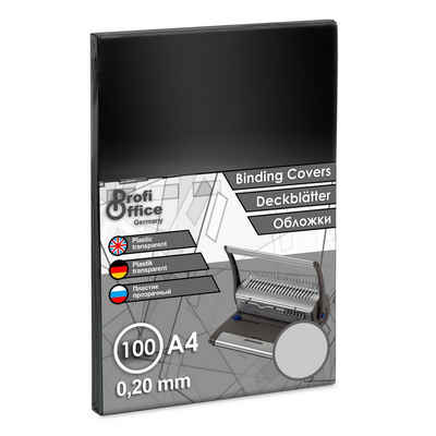 ProfiOffice Bindegerät ProfiOffice 100 Deckblätter Klarsichtfolien, A4, 0,20 mm, transparent, glänzend
