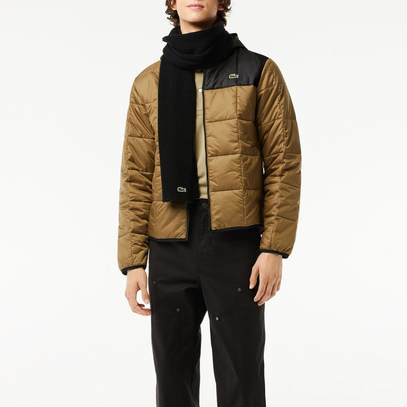 Jacke mit Innenfächern Outdoorjacke noir / wasserabweisende QIN Lacoste marron-six praktischen
