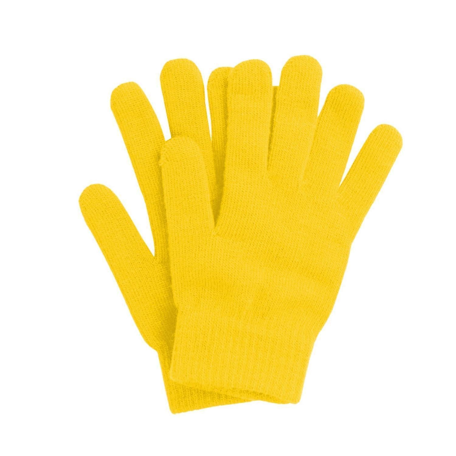 LuxusKollektion Strickhandschuhe Strickhandschuhe Gelb Einheitsgröße Damen Herren (1-St)