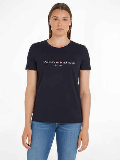 Tommy Hilfiger Rundhalsshirt HERITAGE HILFIGER C-NK REG TEE mit gesticktem Tommy Hilfiger Linear Logo-Schriftzug