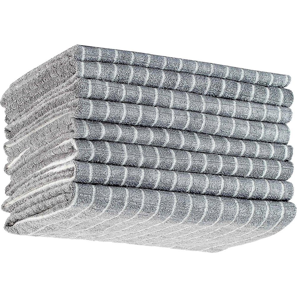 Spültuch Geschirrtücher Grau 45 FELIXLEO Microfaser 65cm 8er-Set Bambus x und