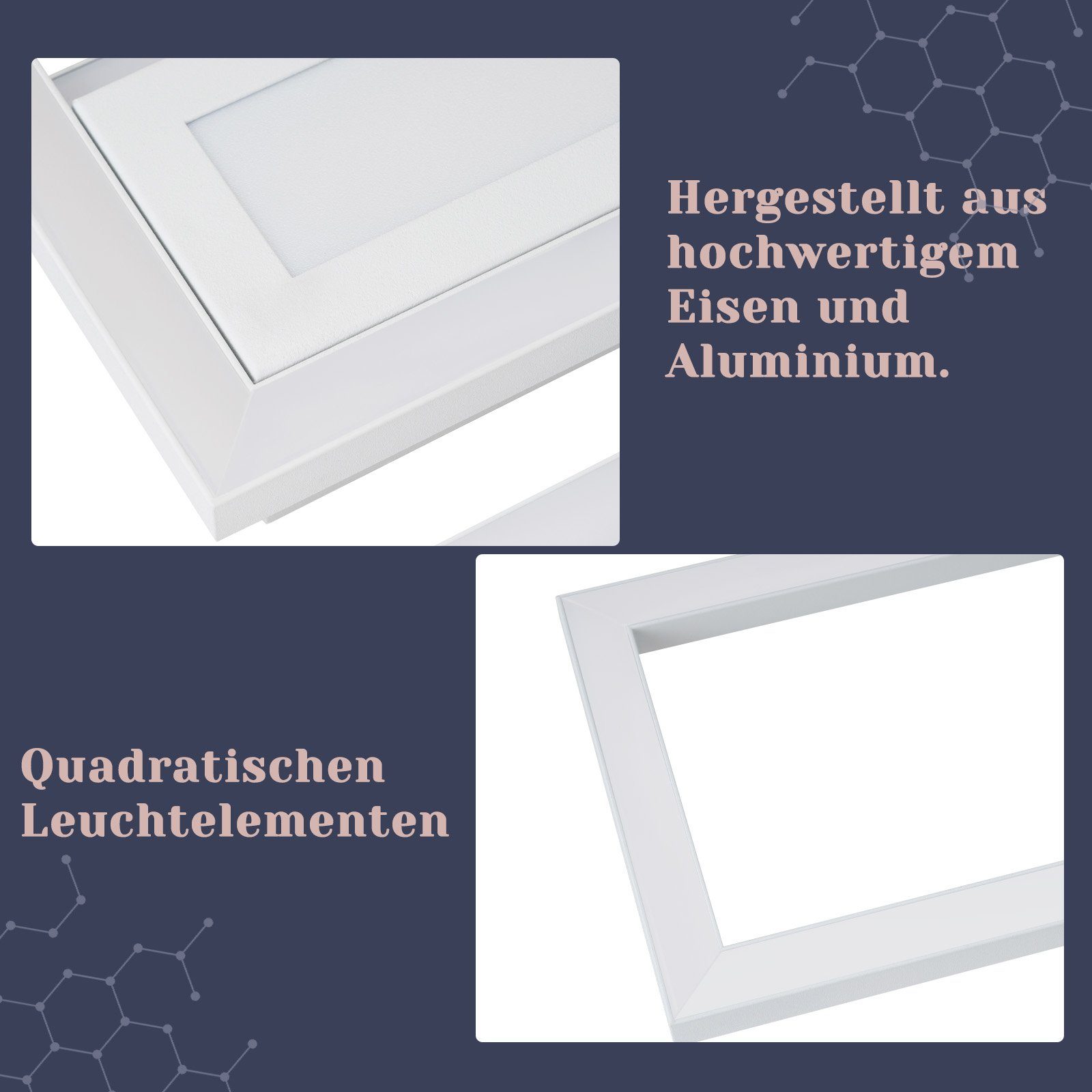 Nettlife LED Deckenleuchte Modern Dimmbar Schwarz 50W 95CM Geometrisch Deckenlampe 3000-6500K, Dimmbar mit Fernbedienung, LED fest integriert, für Wohnzimmer Sc – Bild 3 von 5