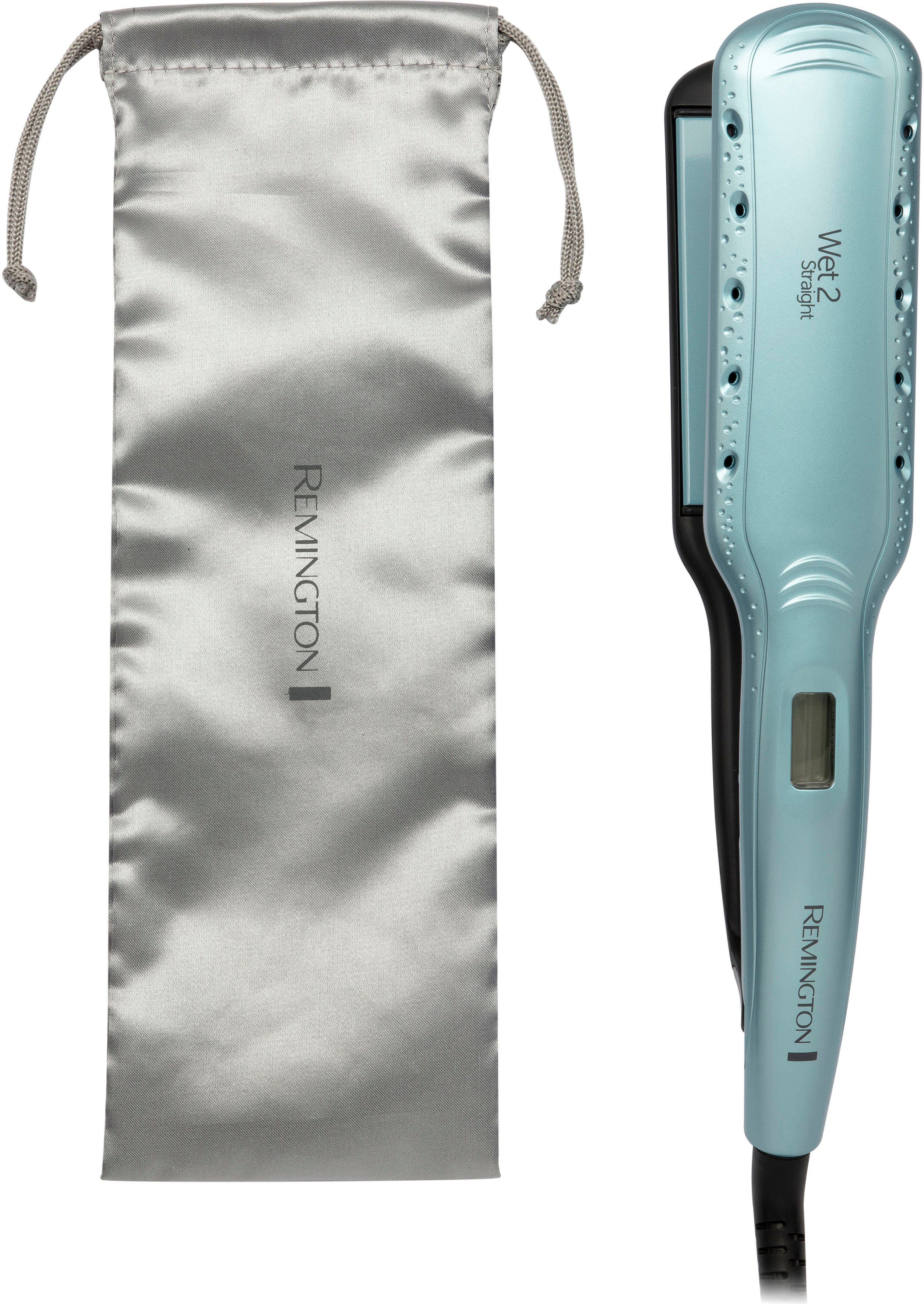 Remington Glätteisen und für der Haarglätter zum Trocknen breiter & 1 Trockenanwendung, Haare Nass- 10 2 in Keramik- Beschichtung, 2-in-1 Styling-Produkt Wet2Straight, Glätten S7350, Temperatureinstellungen