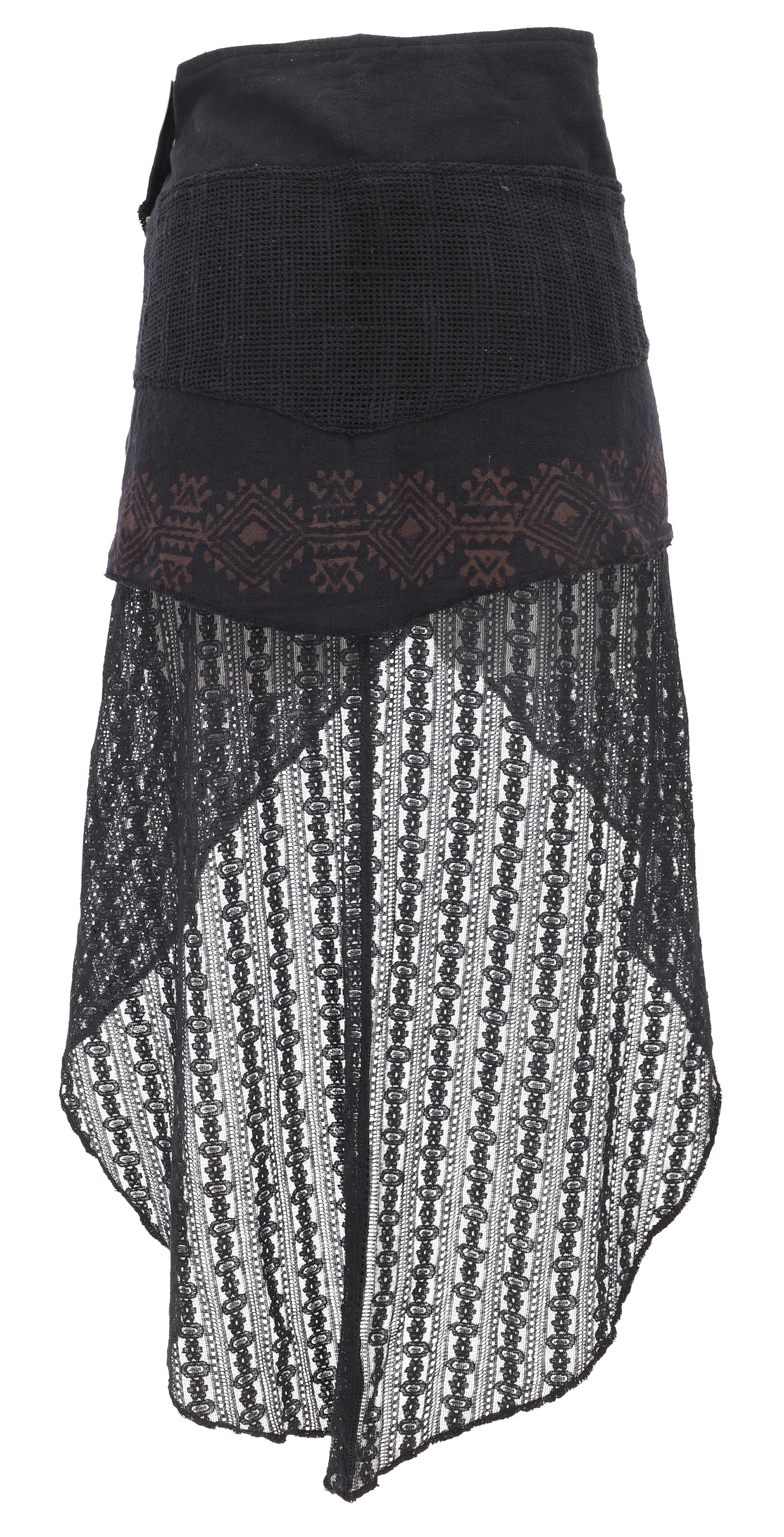 Guru-Shop Minirock Psytrance Goa Pixi Lagenrock, Wickelrock mit.. alternative Bekleidung