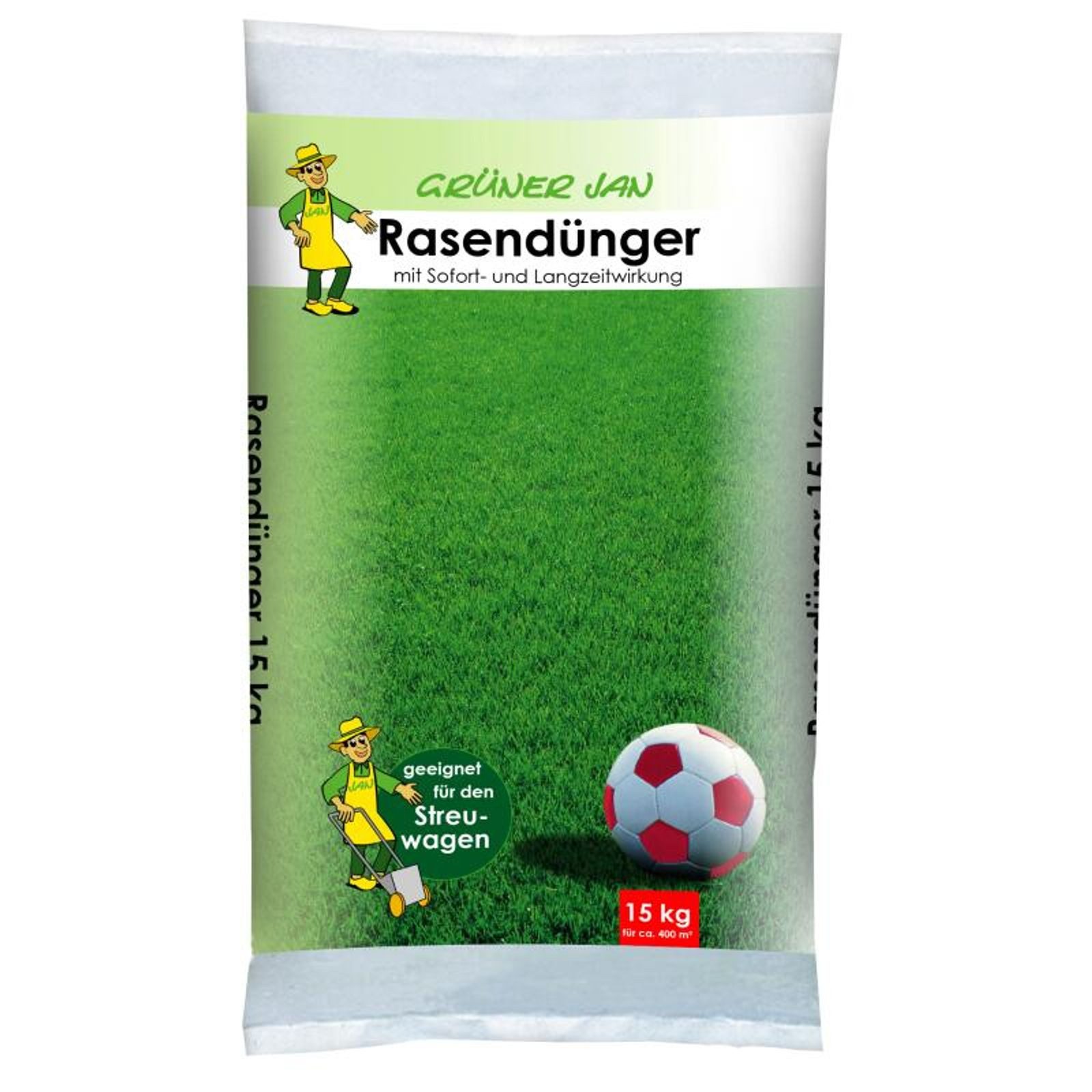 gpi green partners international GmbH & Co. KG Pflanzendünger 60x Rasendünger Grüner Jan 15 kg – mit Sofort- & Langzeitwirkung