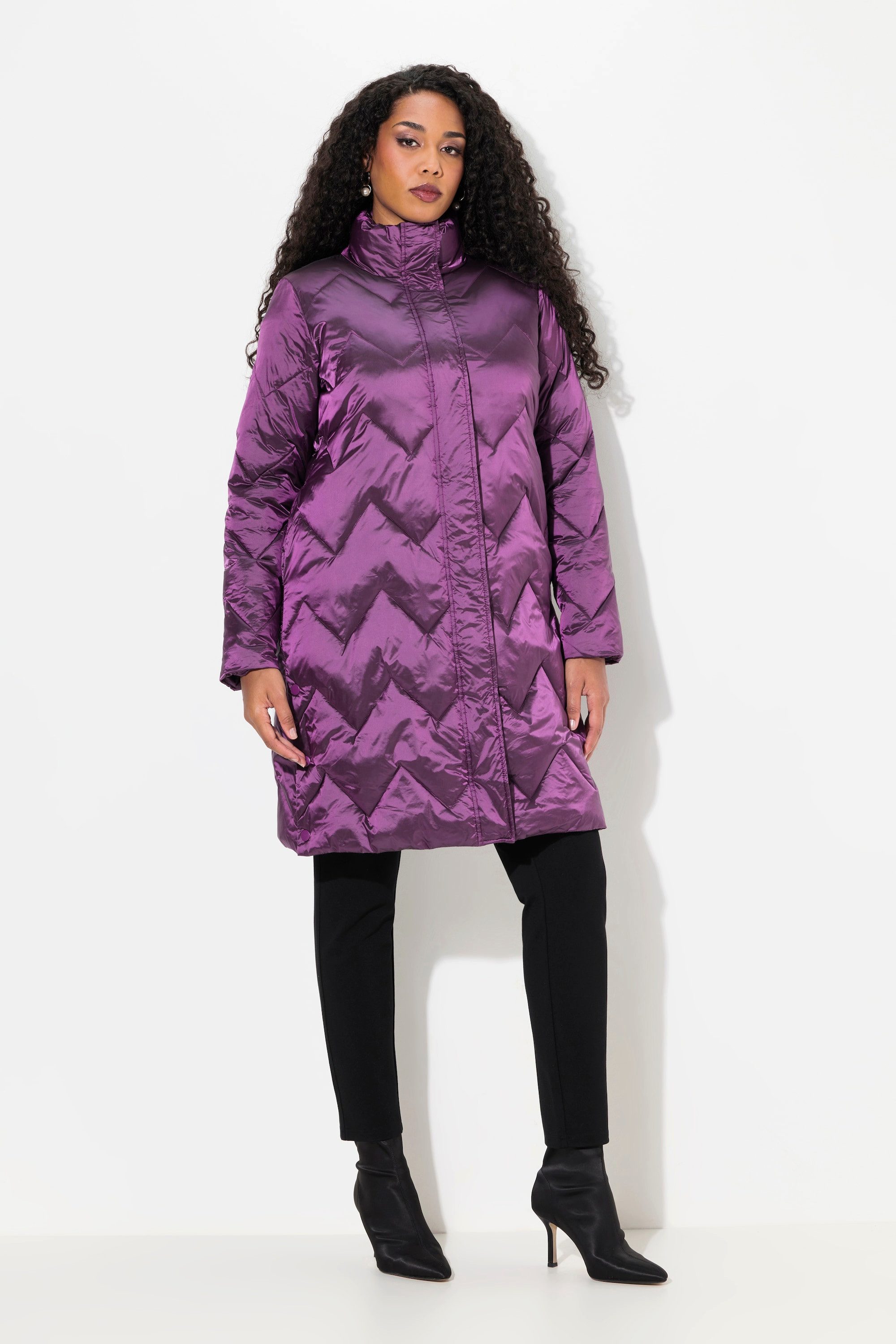 Wintermantel Steppmantel Two-Tone Stehkragen 2-Wege-Zipper