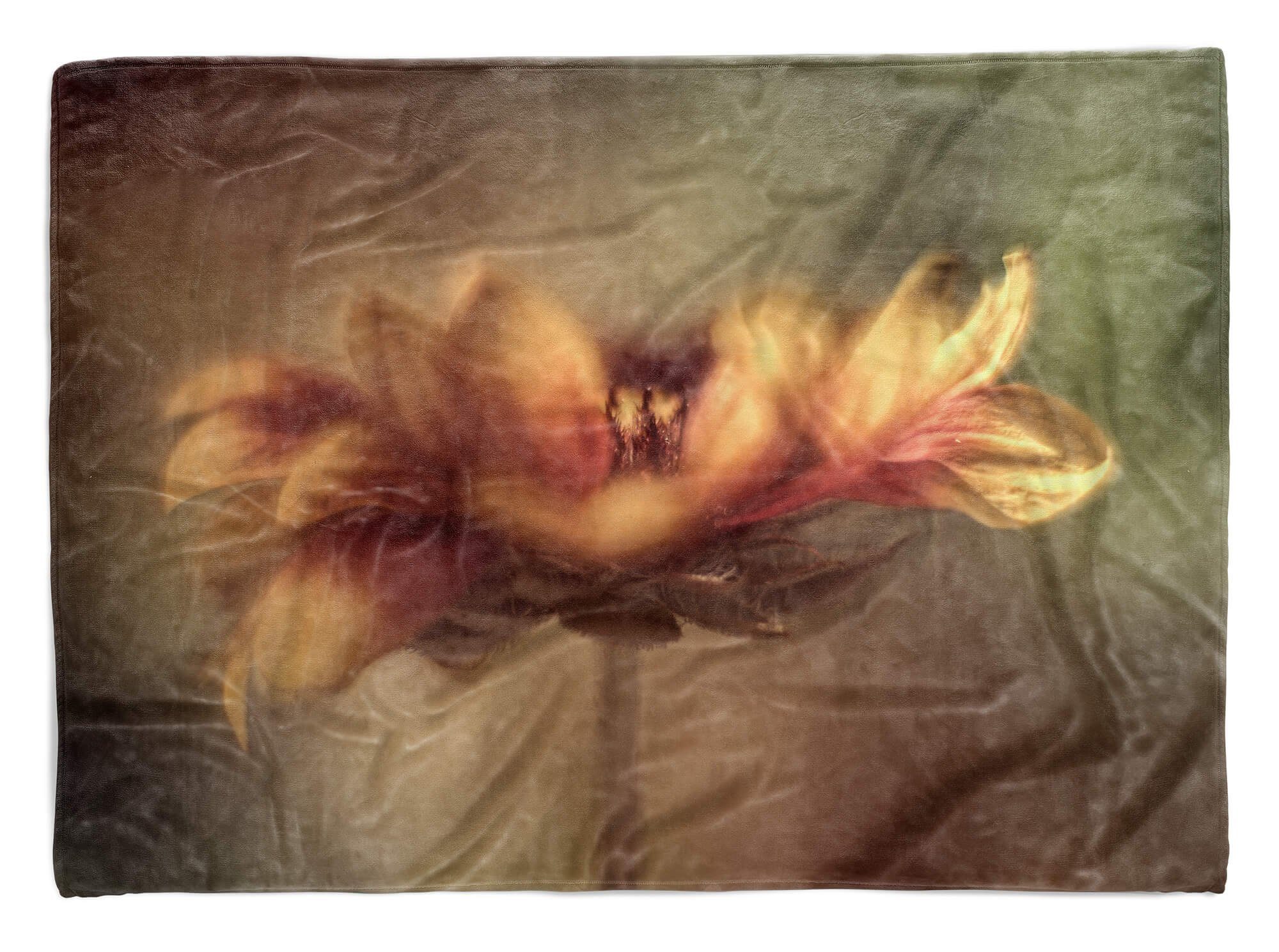 Sinus Art Handtücher Handtuch Strandhandtuch Saunatuch Kuscheldecke mit Fotomotiv kunstvolle Blume B, Baumwolle-Polyester-Mix (1-St), Handtuch