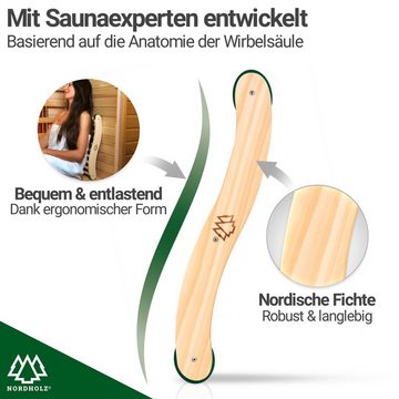 NORDHOLZ Sauna-Rückenlehne Sauna Rückenlehne ergonomisch (Rückenlehne ergonomisch S-Form, 100% nordische Fichte für Infrarotkabine), Sauna Zubehör