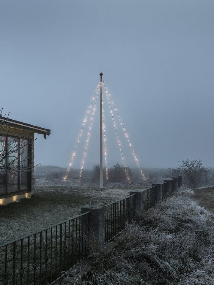 KONSTSMIDE 100 LED-Baummantel LED Ring, 5 gefrostete aussen, Christbaumschmuck, mit Dioden Weihnachtsdeko Fahnenmastbeleuchtung à 500-flammig, Stränge