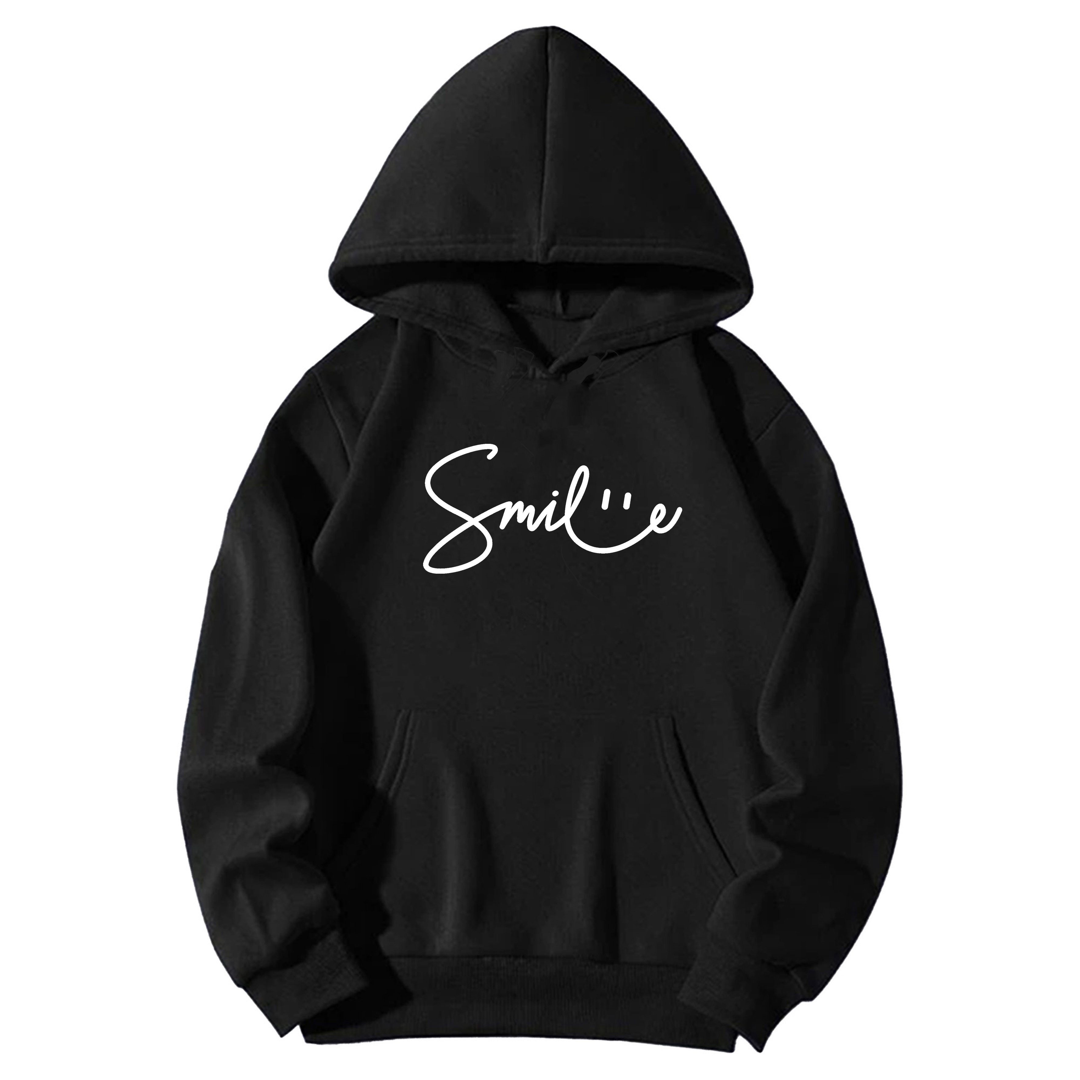 Banco Hoodie Damen Pullover Smile Unifarben Größen XS - 6XL, Unifarben, hochwertiger Druck