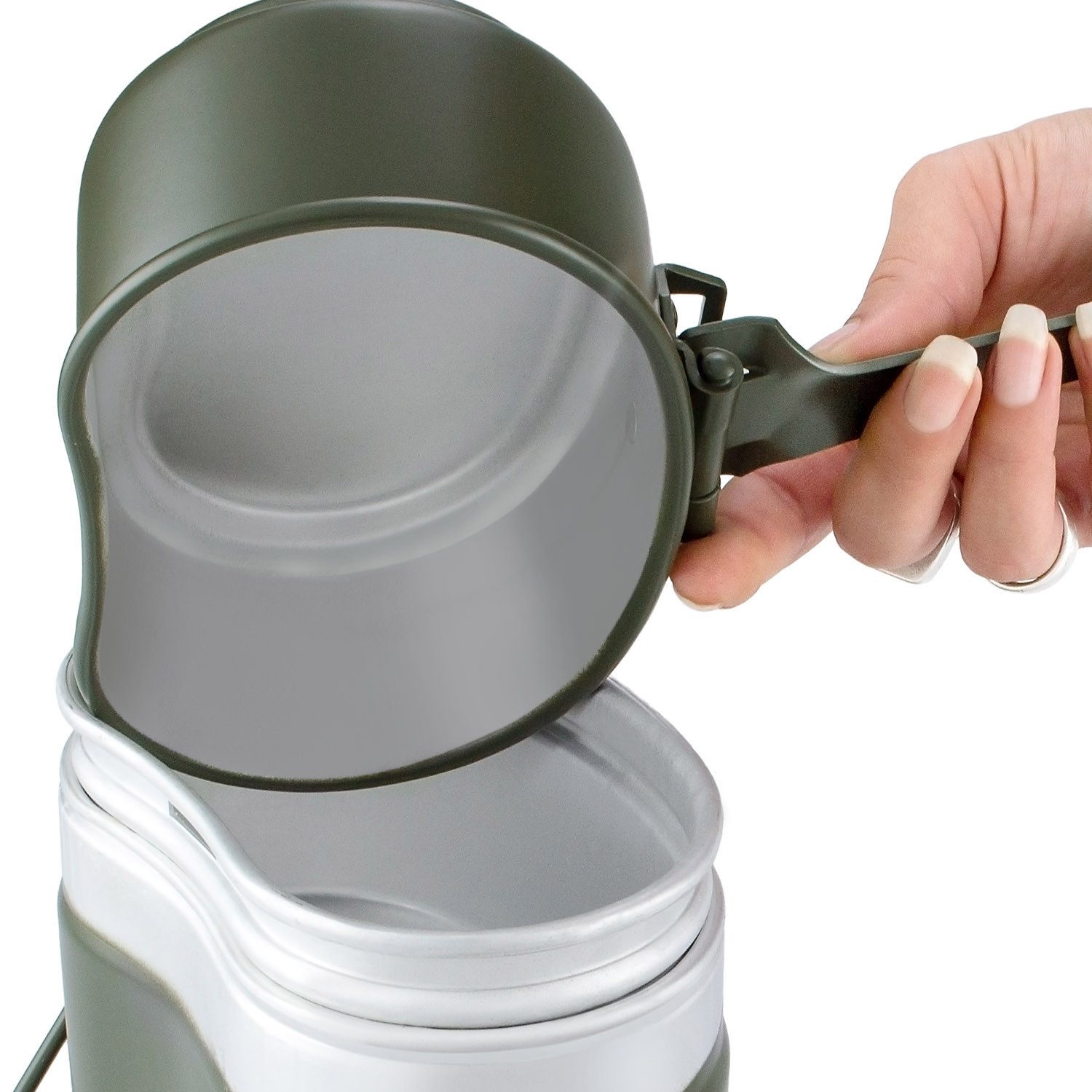 Black Snake Geschirr-Set Original BW Camping Kochgeschirr nach TL - Aluminiun (3-tlg), 1 Personen, Aluminium, Robustes 3-teiliges Camping Kochgeschirr Set