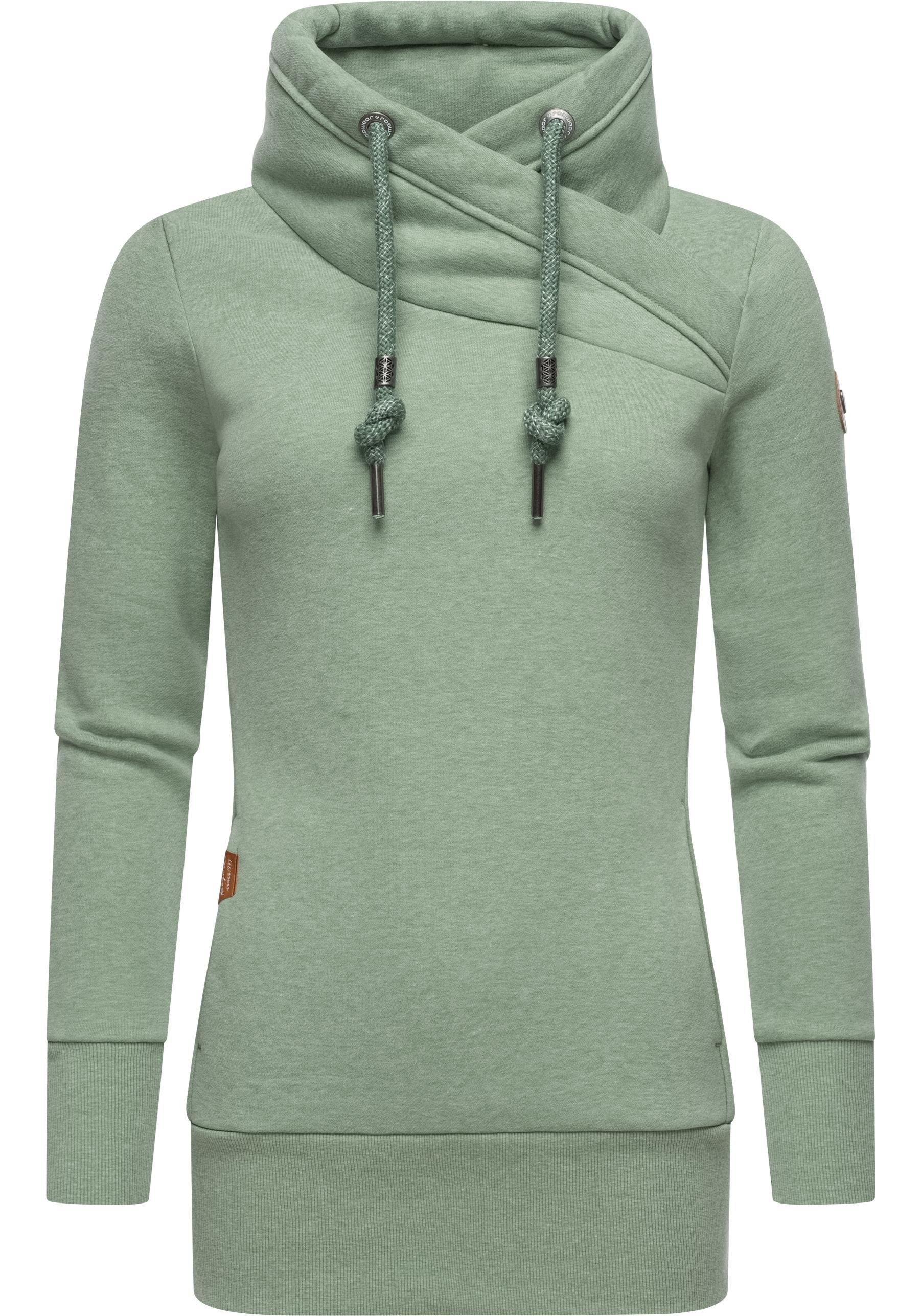 Ragwear Sweatshirt Neska modischer Longsleeve Pullover mit hohem Kragen