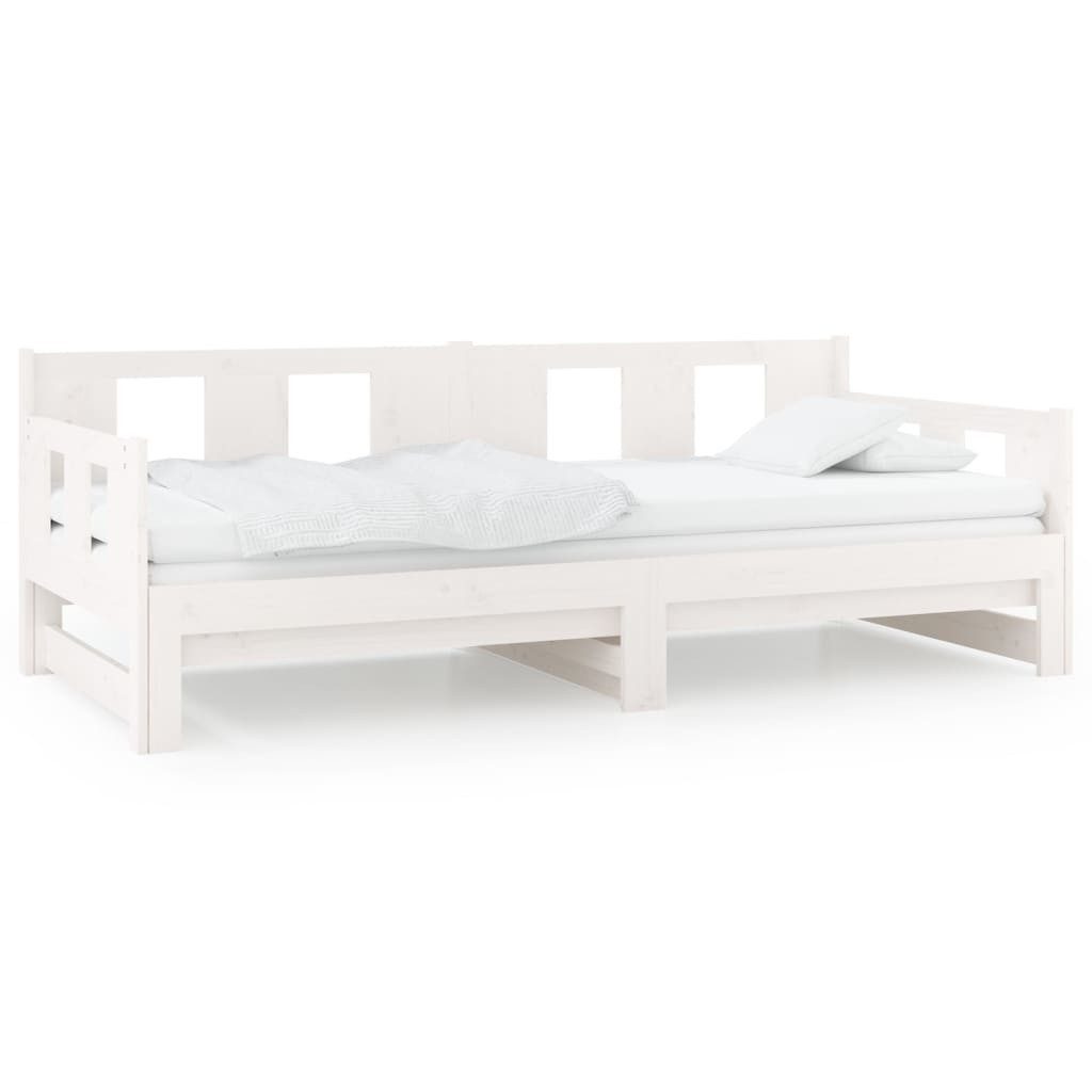 vidaXL Gästebett Tagesbett Gästebett Ausziehbar Weiß Massivholz Kiefer 2x90 günstig online kaufen