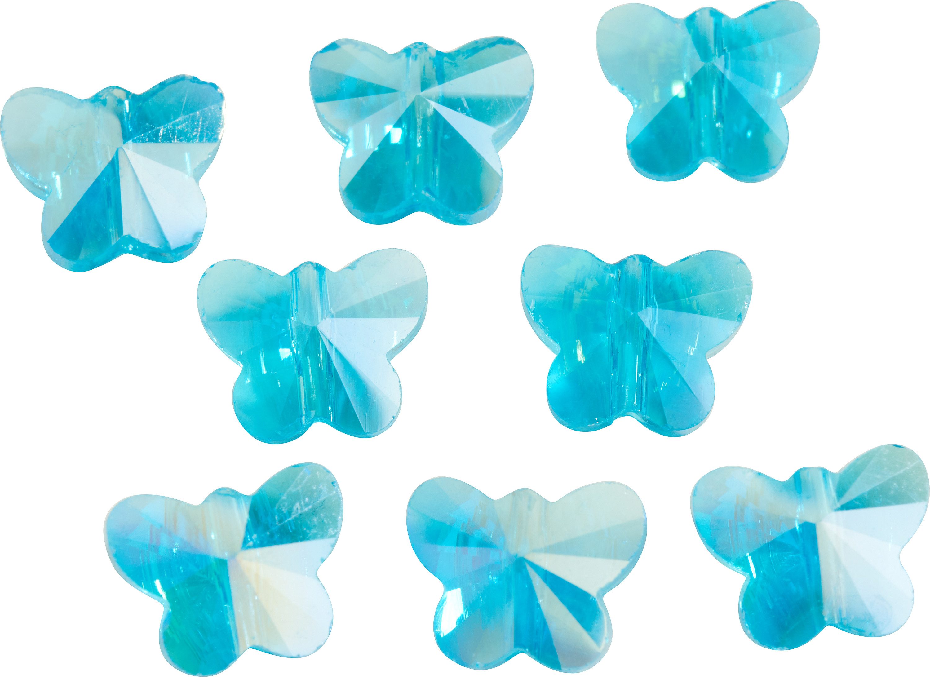 Pracht Bastelperlen Glasschliffperlen Schmetterlinge, (8-tlg), 8 Stück