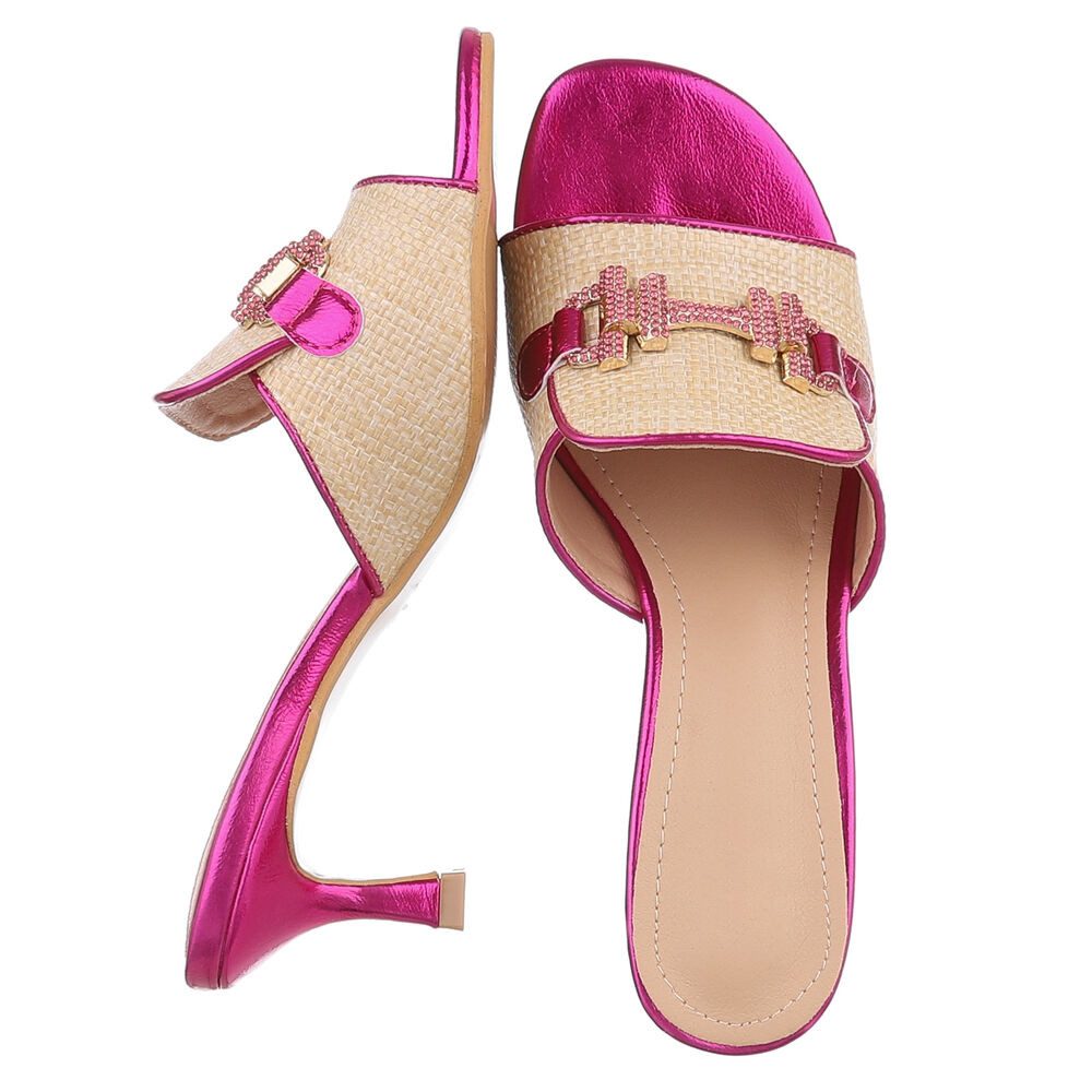 Ital-Design Elegante Peeptoe-Pantoletten mit Absatz für günstig online kaufen