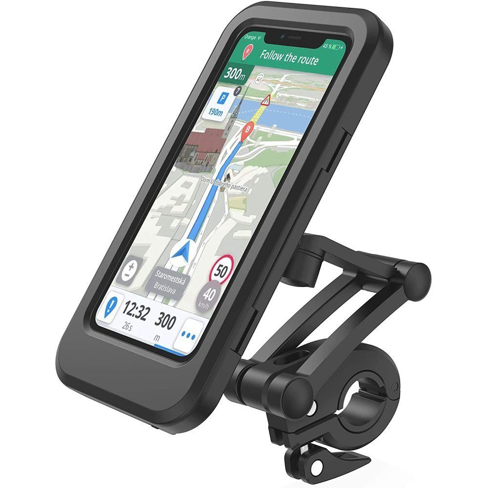 HYTIREBY Handyhalter für Fahrrad Motorrad,wasserabweisende Handy-Halterung, (bis 6,70 Zoll, 1-tlg., wasserdichter mit Touchscreen, für Samsung/Huawei/Apple)