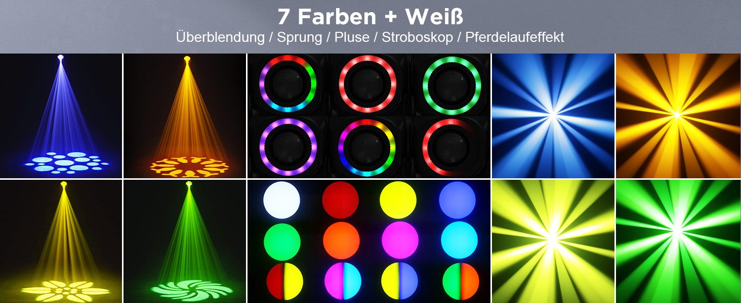 ZonQoonz Discolicht 120W Moving Head Light, BühnenLicht Gobo Strahl Für DJ Party Disco