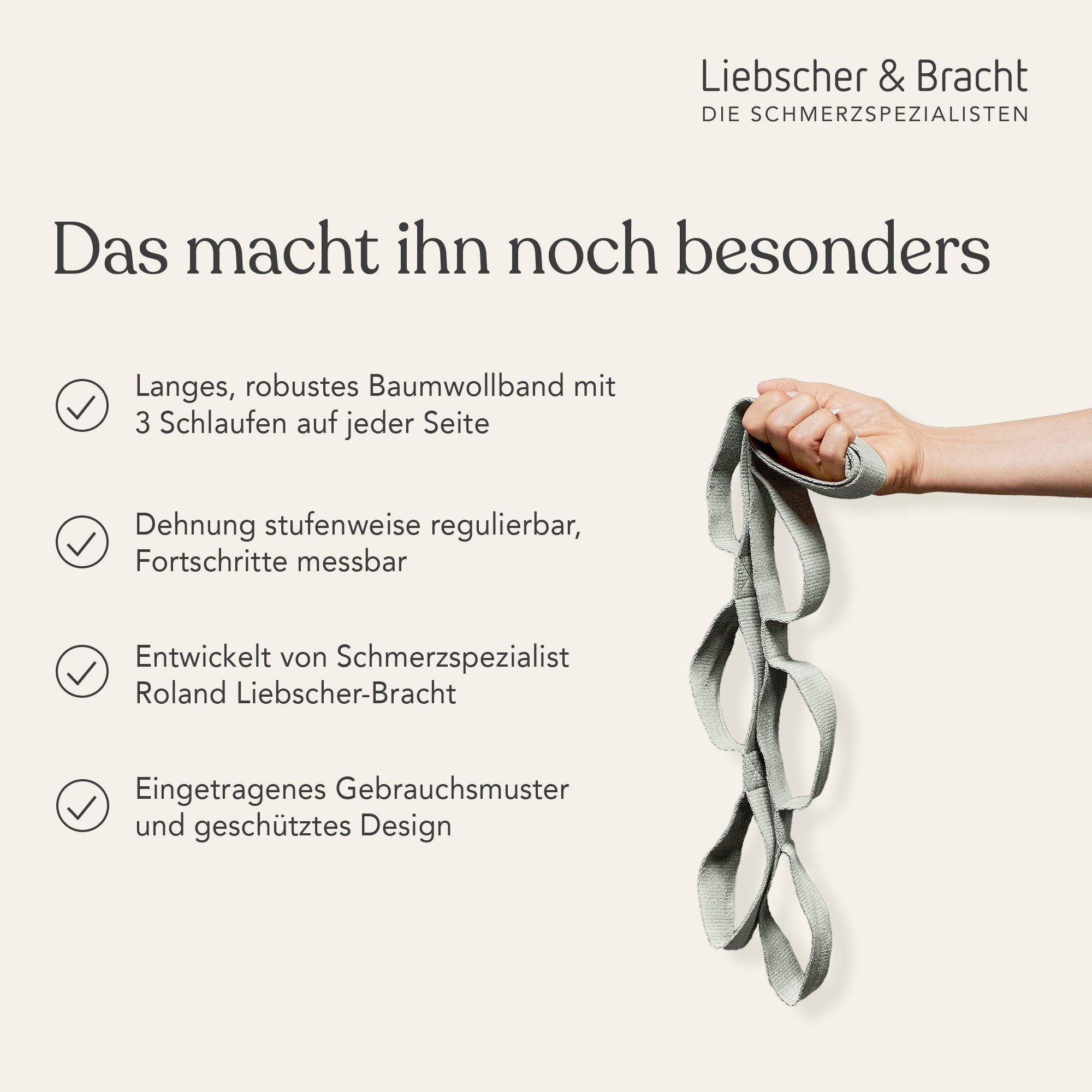 Liebscher & Bracht Physiobänder Liebscher & Bracht Der Schulterretter, robustes Baumwollband + unterschiedliche Griffbreiten