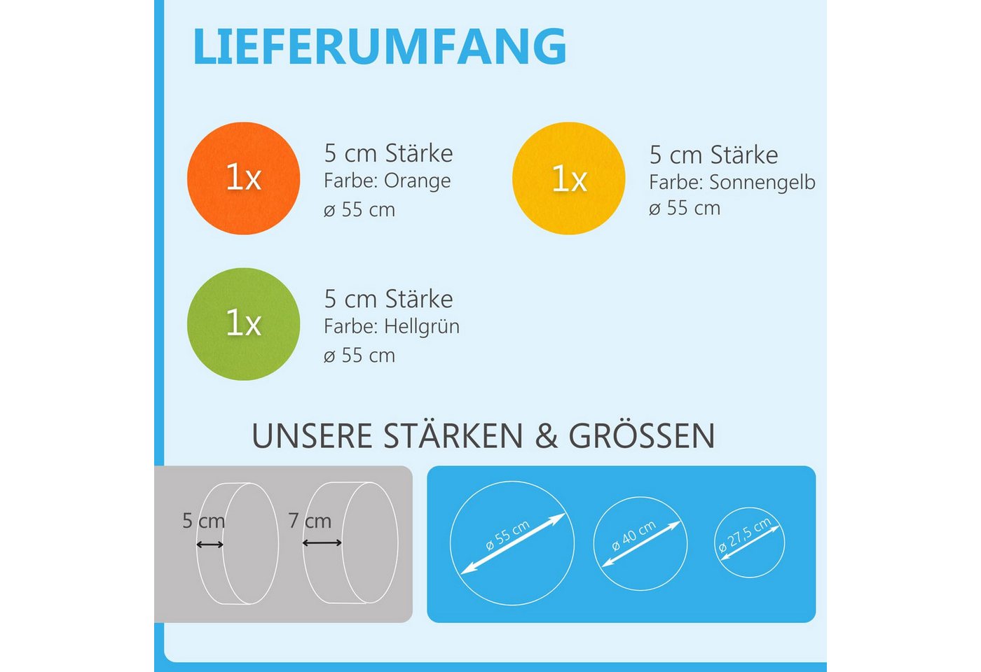 Thumbnail - platino24 Wandpaneel 3 Akustik Schallabsorber aus Basotect ® G+ / Kreis Ø 55 cm Multicolore