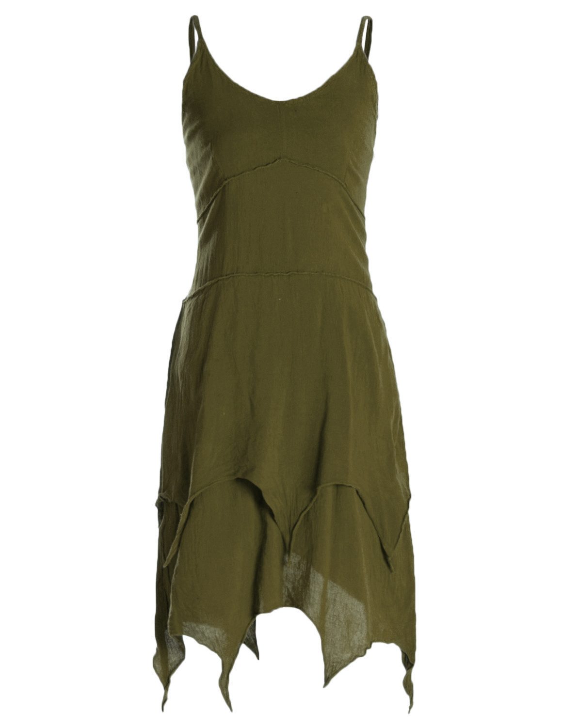 Vishes Zipfelkleid Sommerkleid Lagenlook Baumwolle Spaghettiträger Alternative Mode, Boho, Hippie, Ethno, Festival