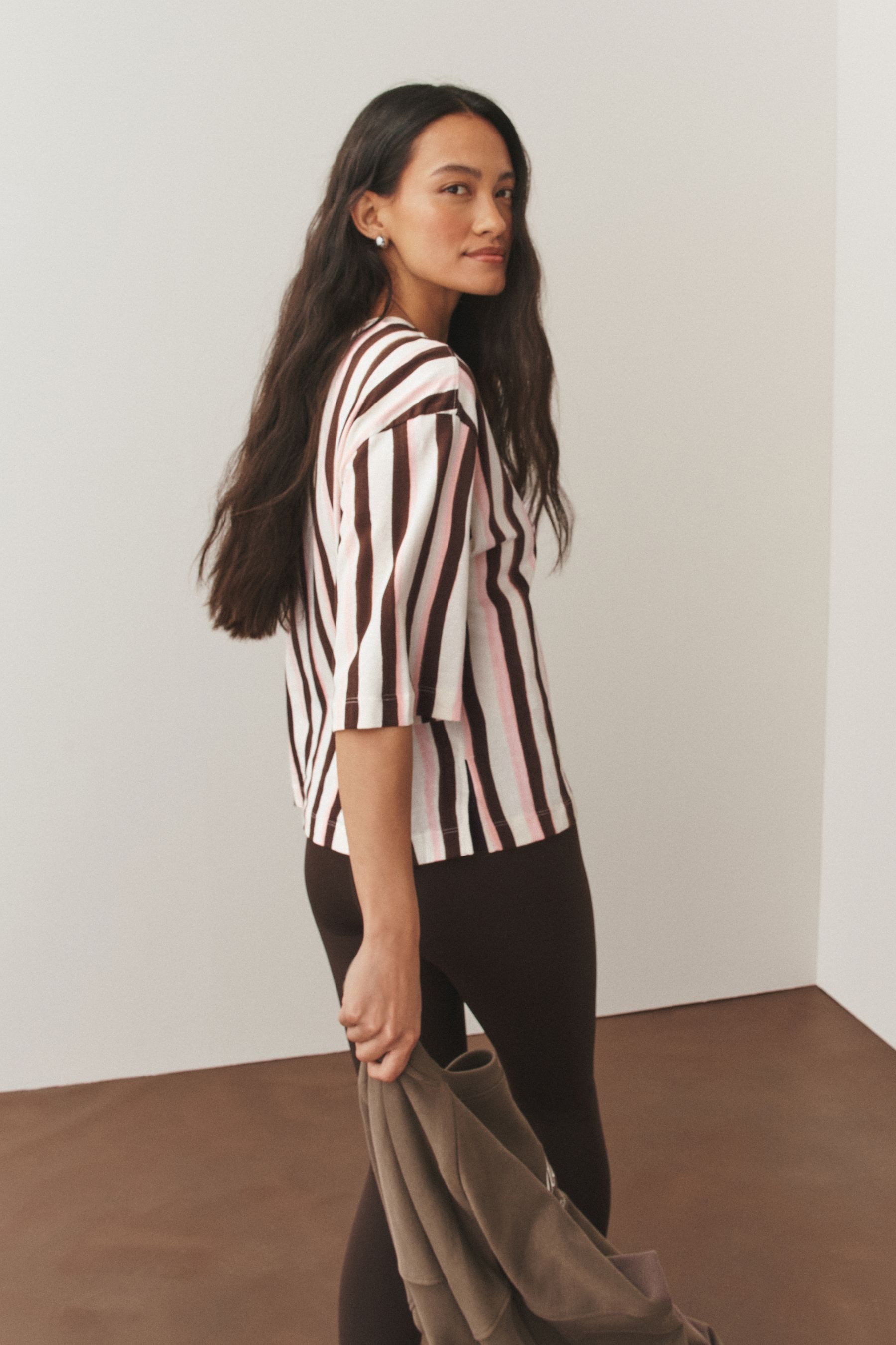 Next T-Shirt Kastiges Relaxed Fit Oversized-T-Shirt, Baumwolle (1-tlg) günstig online kaufen