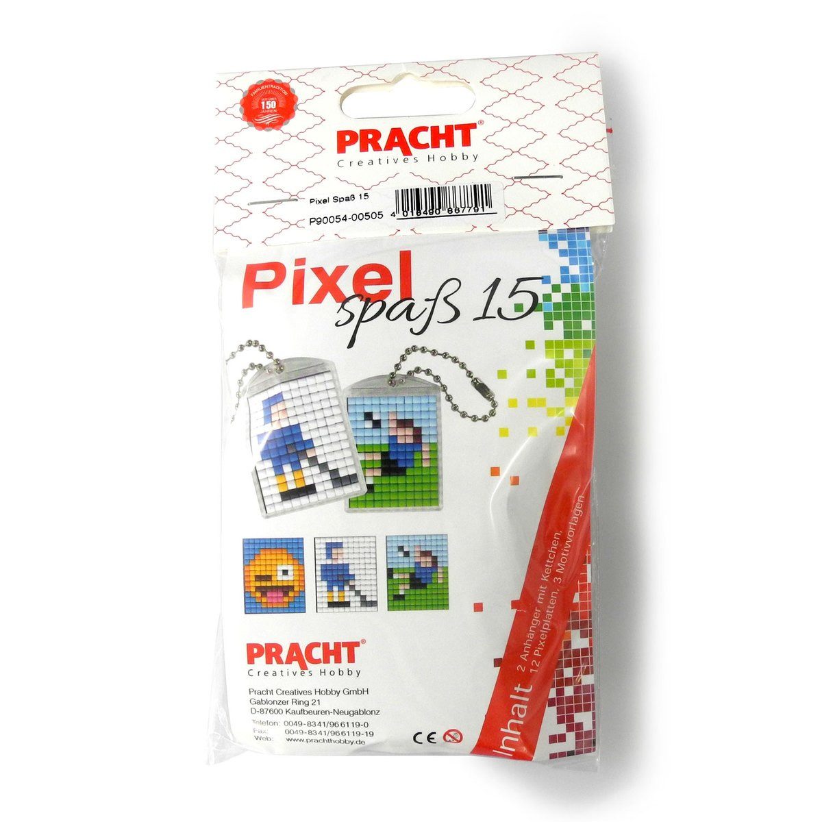 Pracht Malen nach Zahlen PRACHT Pixel Spaß Nr. 15 klein 2 Medaillons mit Kette