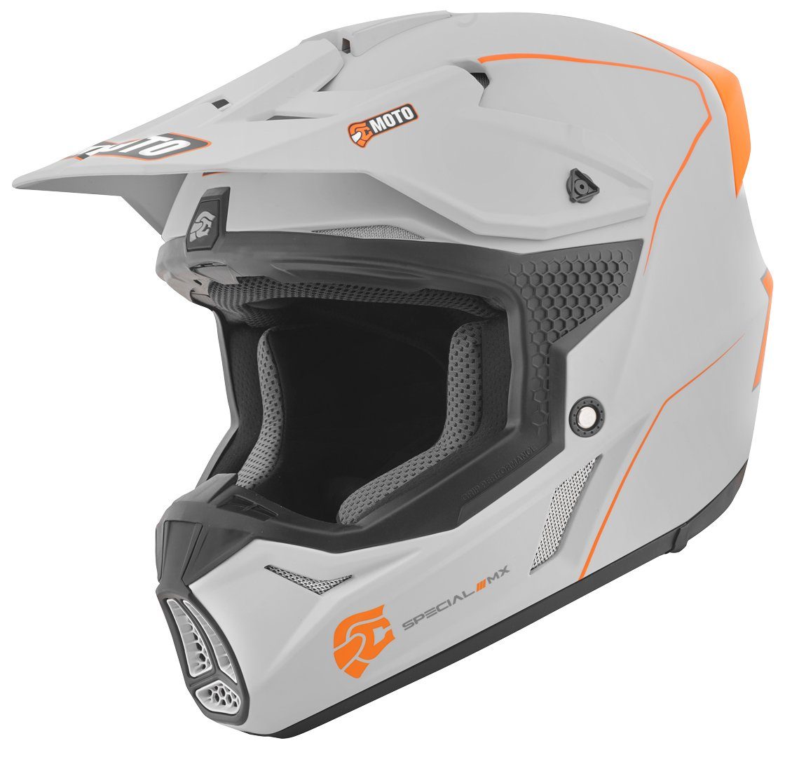FC-Moto Motocrosshelm Merkur Straight Motocross Helm, Ratschenverschluss