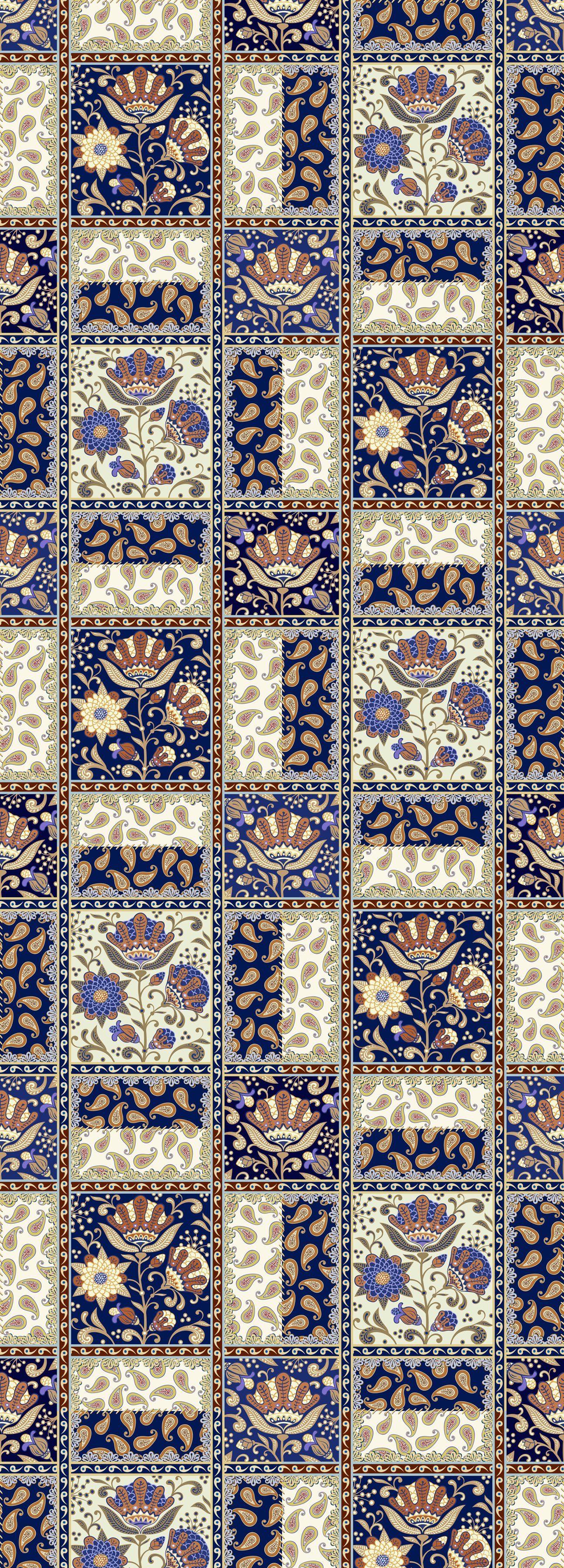 queence Vinyltapete Malia, glatt, Motiv, bedruckt, botanisch, floral, gemustert, natürlich, 90x250cm, selbstklebend, kinderleichte Anbringung, Sticker