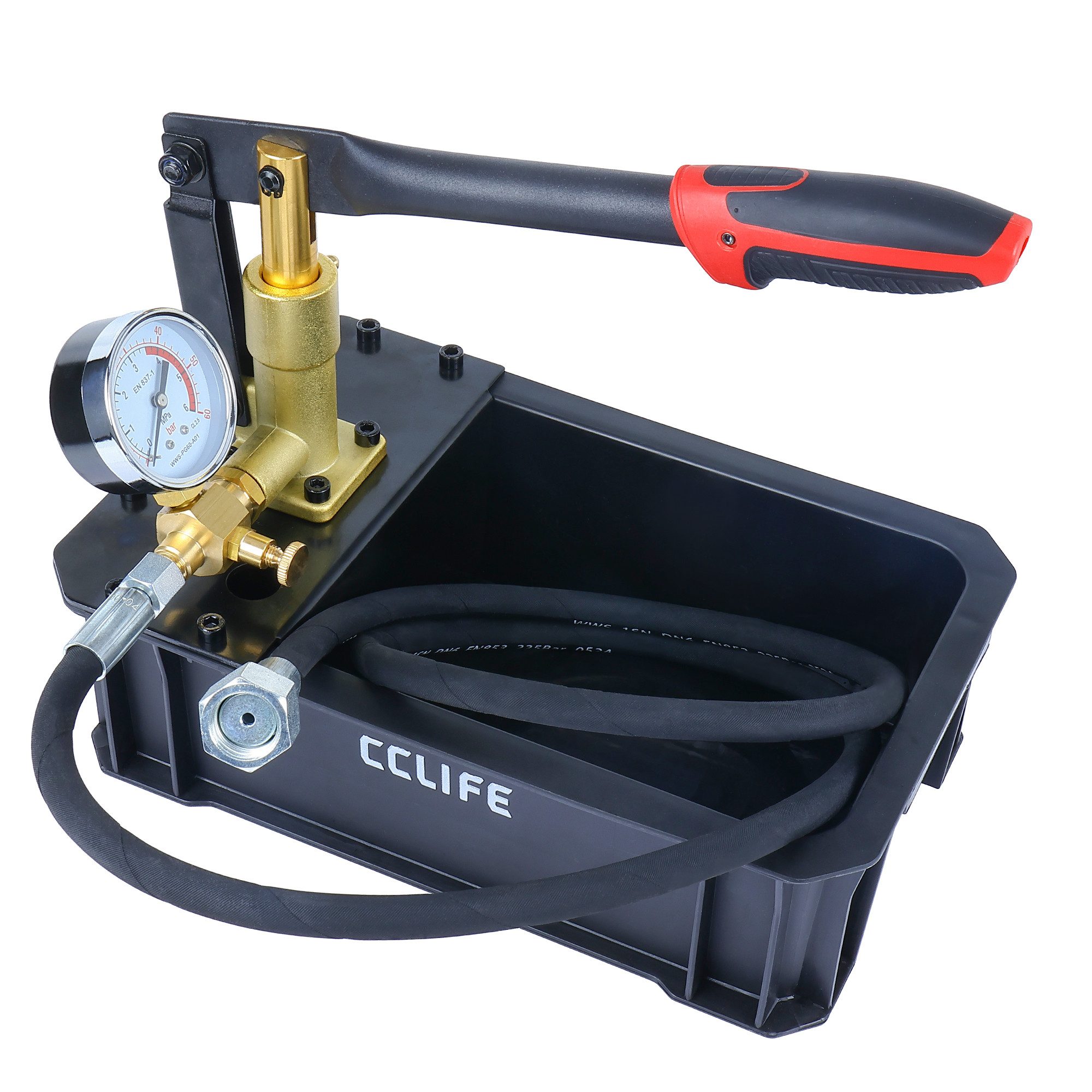 CCLIFE Handpumpe CCLIFE Manuelle Abdrueckpumpe 0 30Bar 4L Wassertank fuer Lecktest