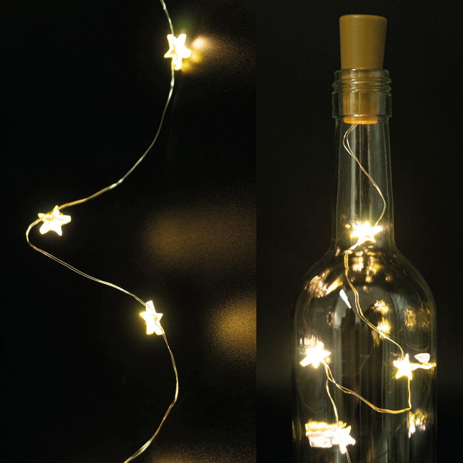 MARELIDA LED-Lichterkette »LED Drahtlichterkette für Flaschen Korken  Flaschenlicht Sternemotiv 39cm«, 8-flammig online kaufen | OTTO