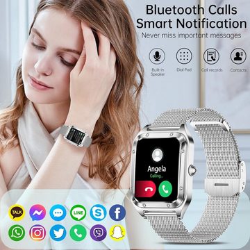 Colesma Smartwatch (1,59 Zoll, Android, iOS), mit Blutdruckmessung Fitness-Tracker-Uhr Blutdruck, Blutsauerstoff