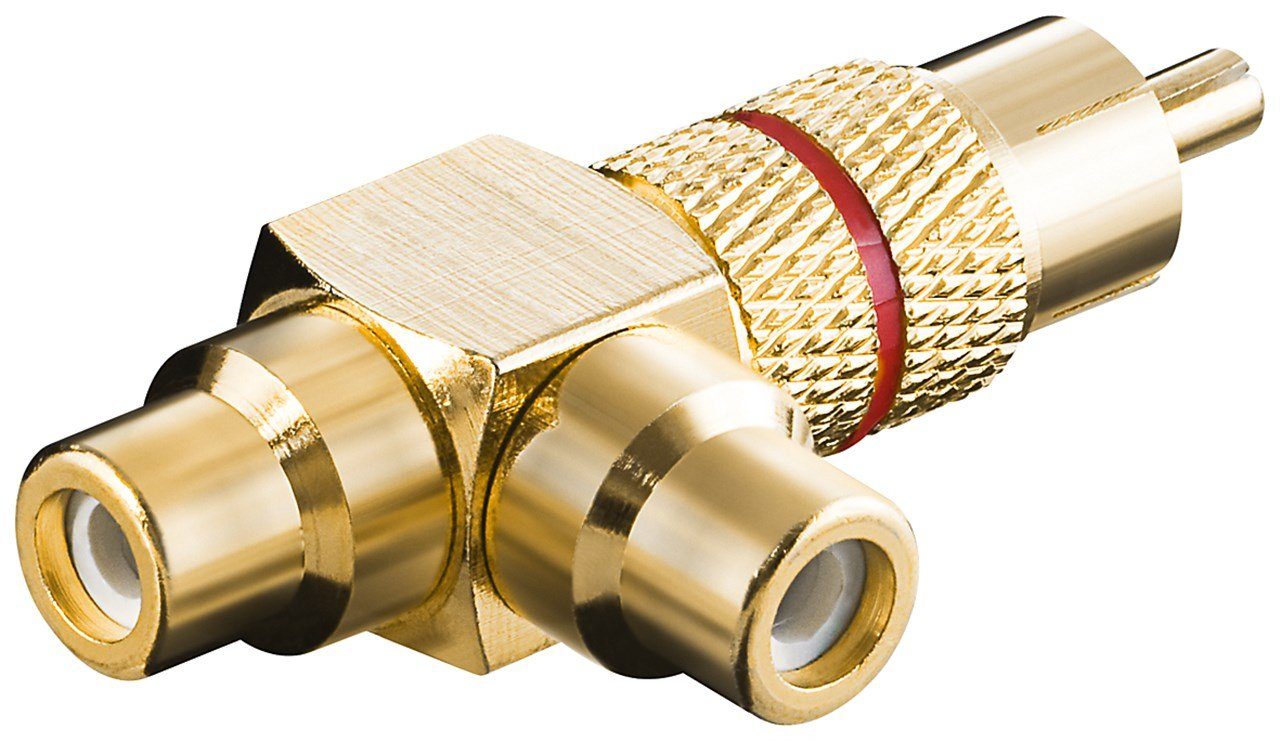 Goobay Вилка rca goobay Cinch Y Adapter Вилка zu 2 x Buchse rot (Bulk)
