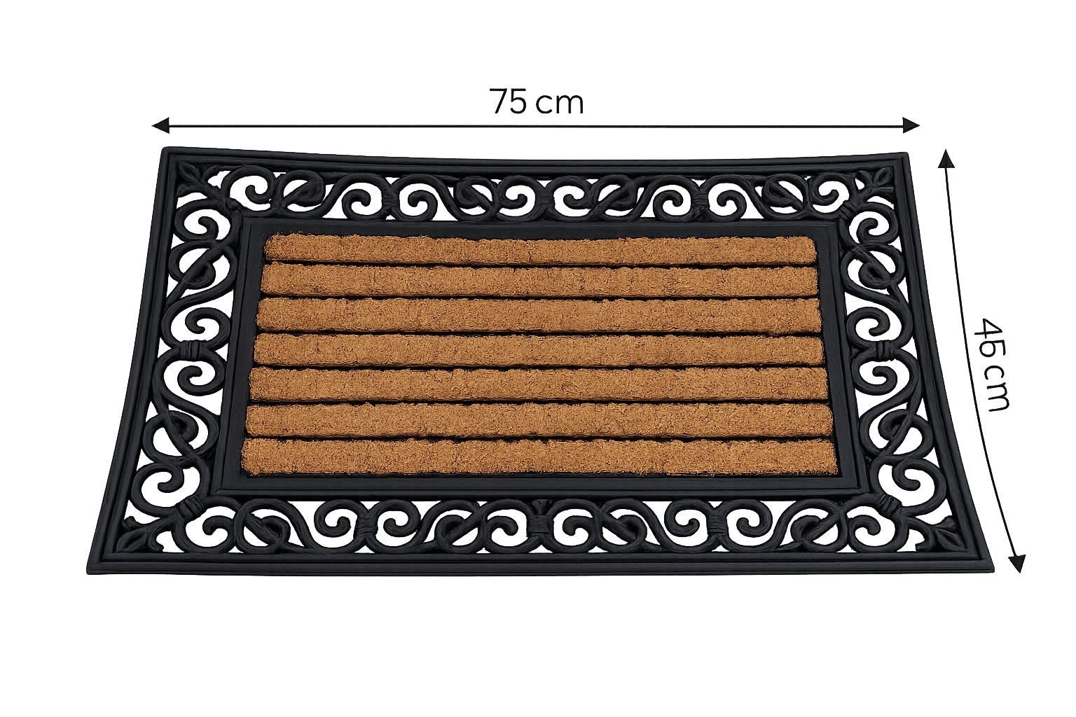 sesua Fußmatte Gummimatte Relief mit Kokoseinlage Fußabtreter Fußmatte Türvorleger, Rechteckig