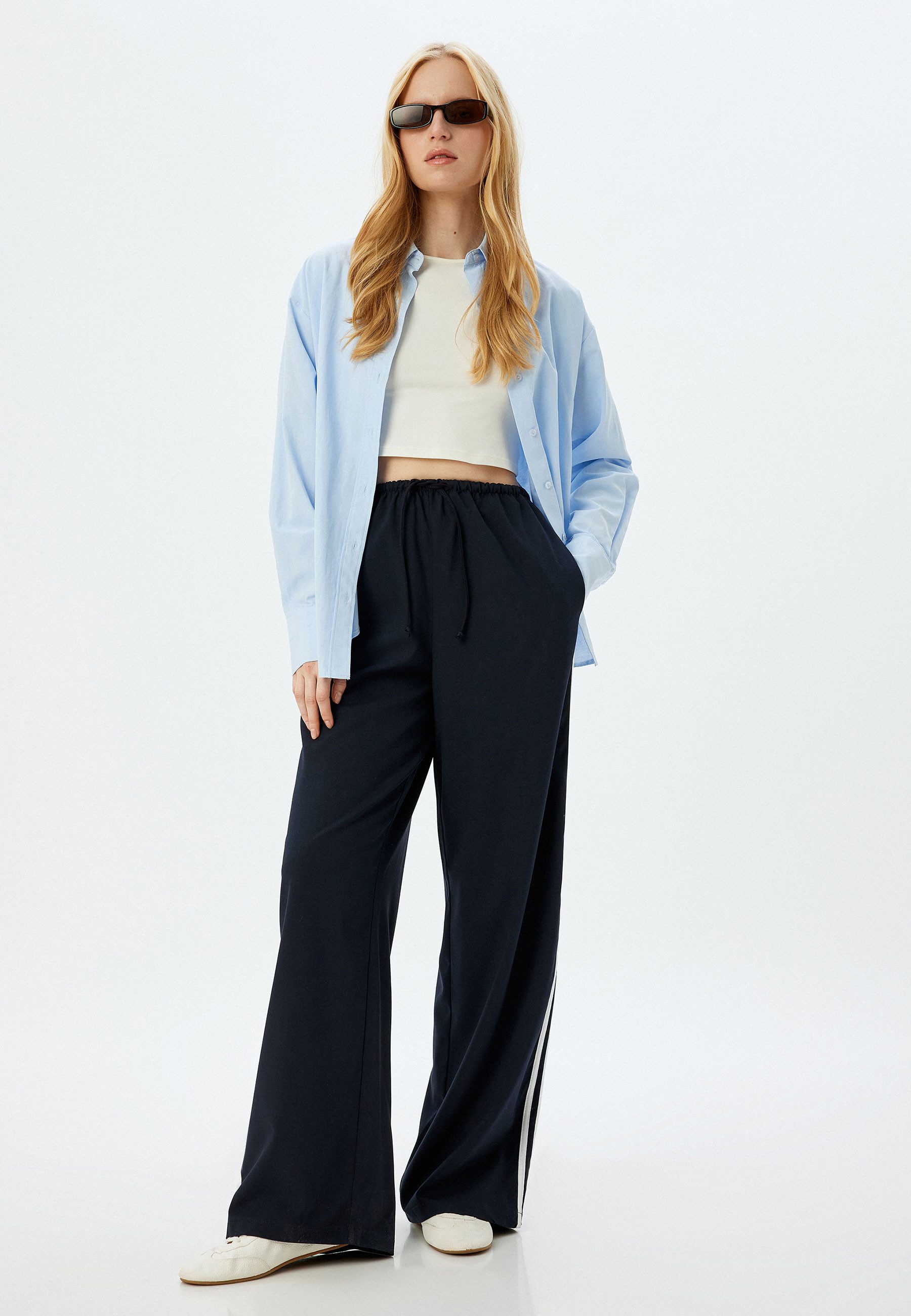 Sweathose Normale Leibhöhe Wide Leg Sweathose