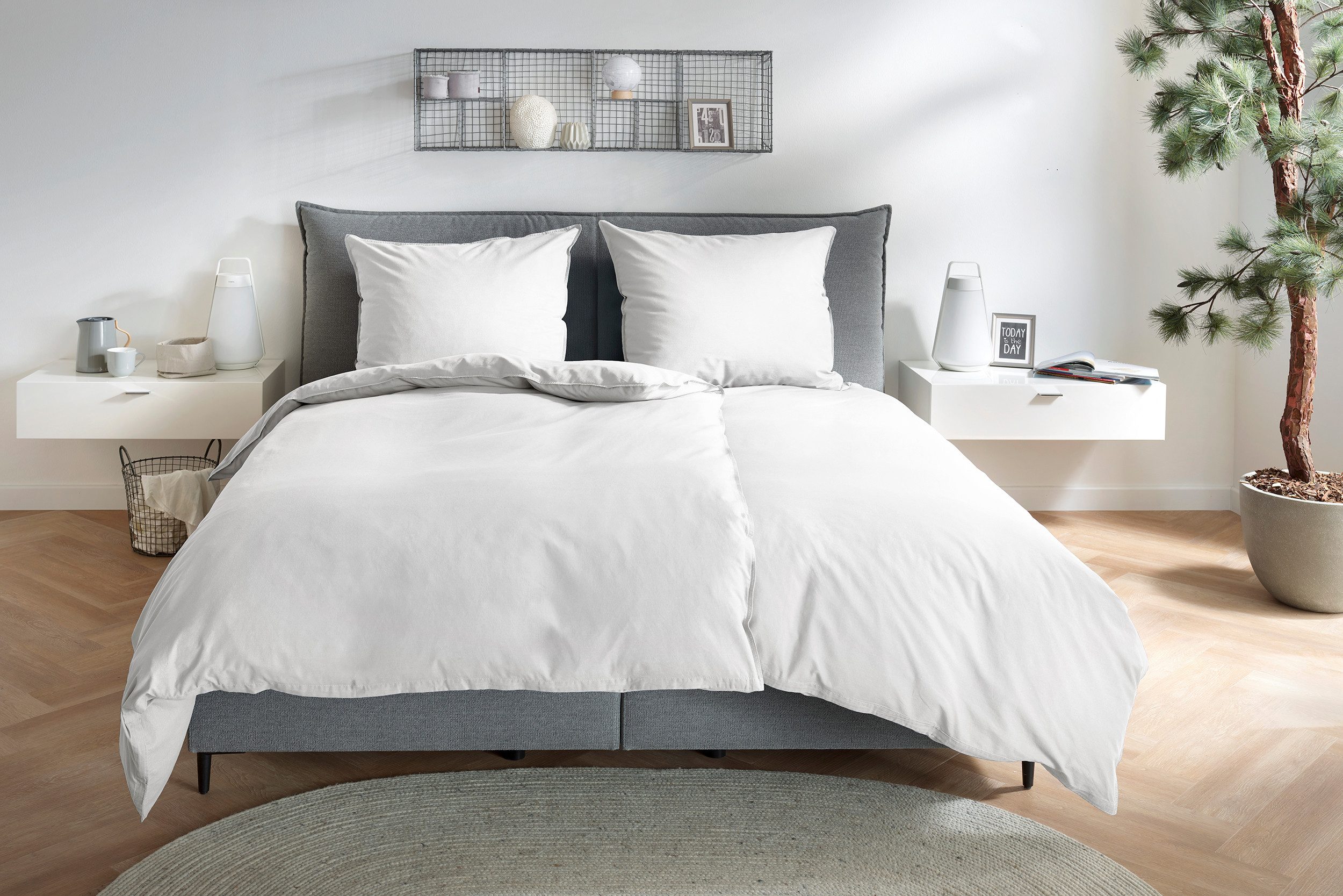 Primera Bettwäsche Stone-Washed in Gr. 135x200, 155x220 oder 200x200 cm, Renforcé, 2 teilig, 100% Baumwolle, Bettwäsche in feinem Knitterlook, weicher Griff