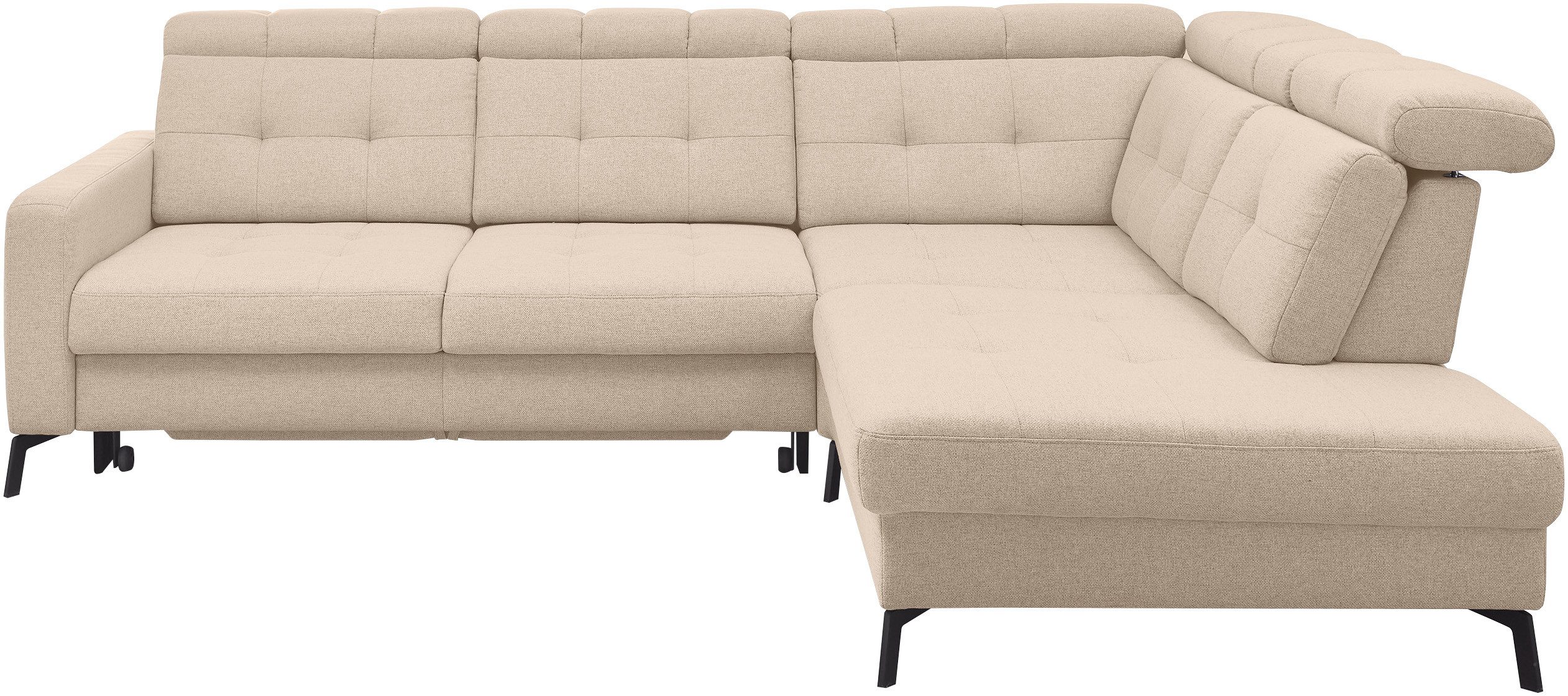 Musterring Ecksofa MR 4615, mit Kopf- und Rückenverstellung, Metallfuß schwarz, Maße 272 x 214 cm