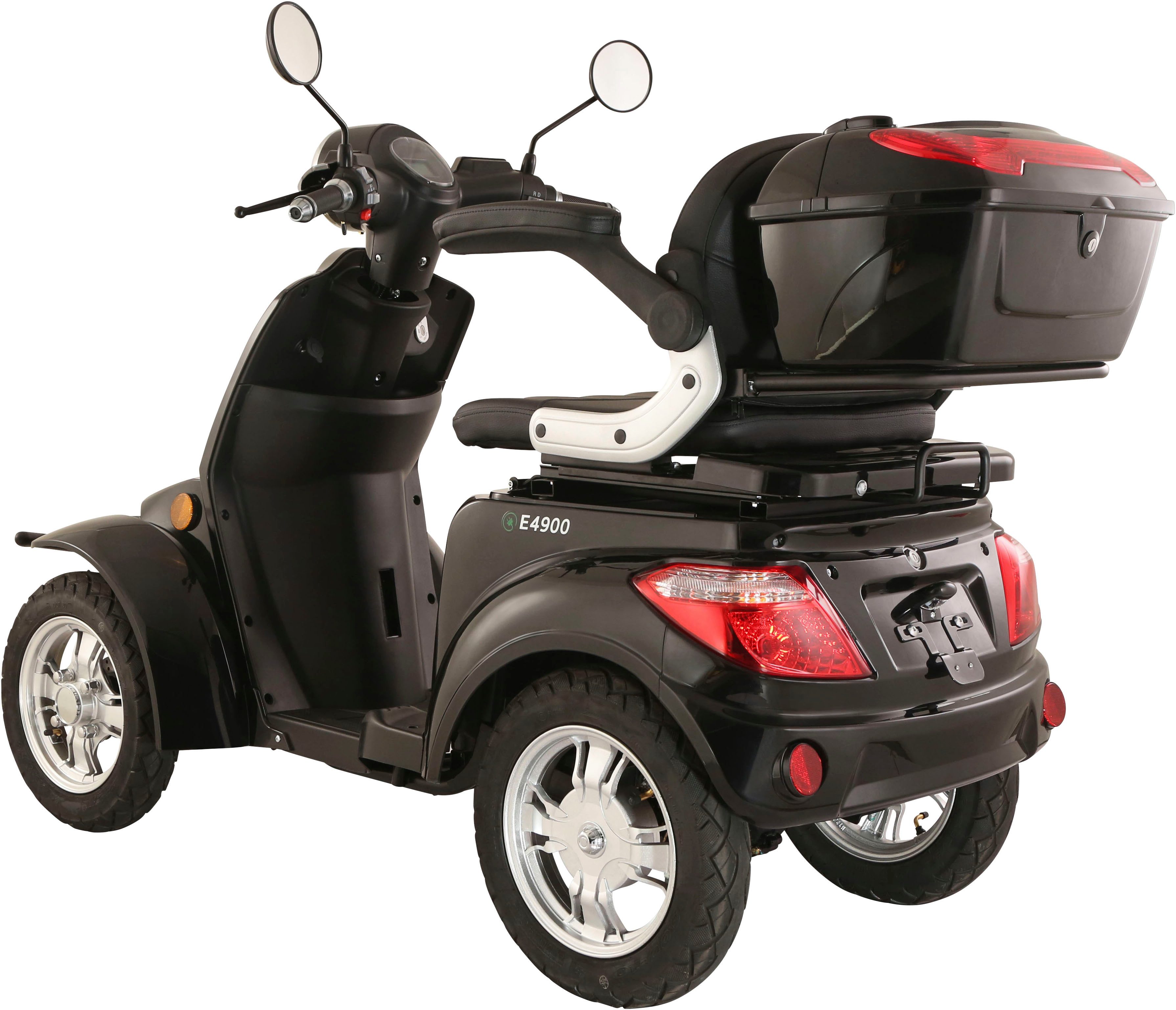 Luxxon Elektromobil LuXXon Seniorenmobil E4900, 20 km/h, (Elektromobil mit Topcase, ohne Helmpflicht), 1.000 W, Seniorenmobil mit 4 Räder, Elektroroller für Senioren