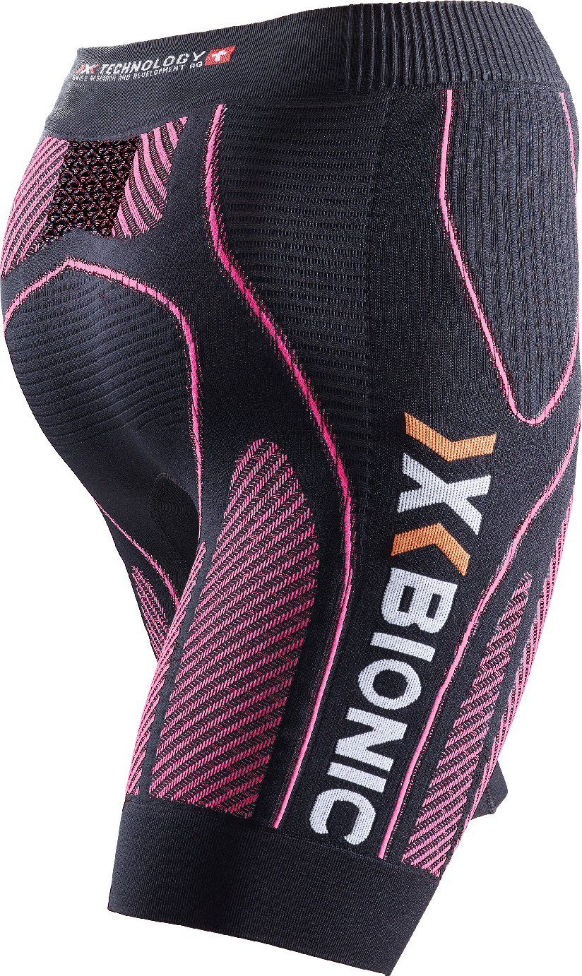 X-Bionic Laufhose Short The Trick kurz schwarz/pink Damen