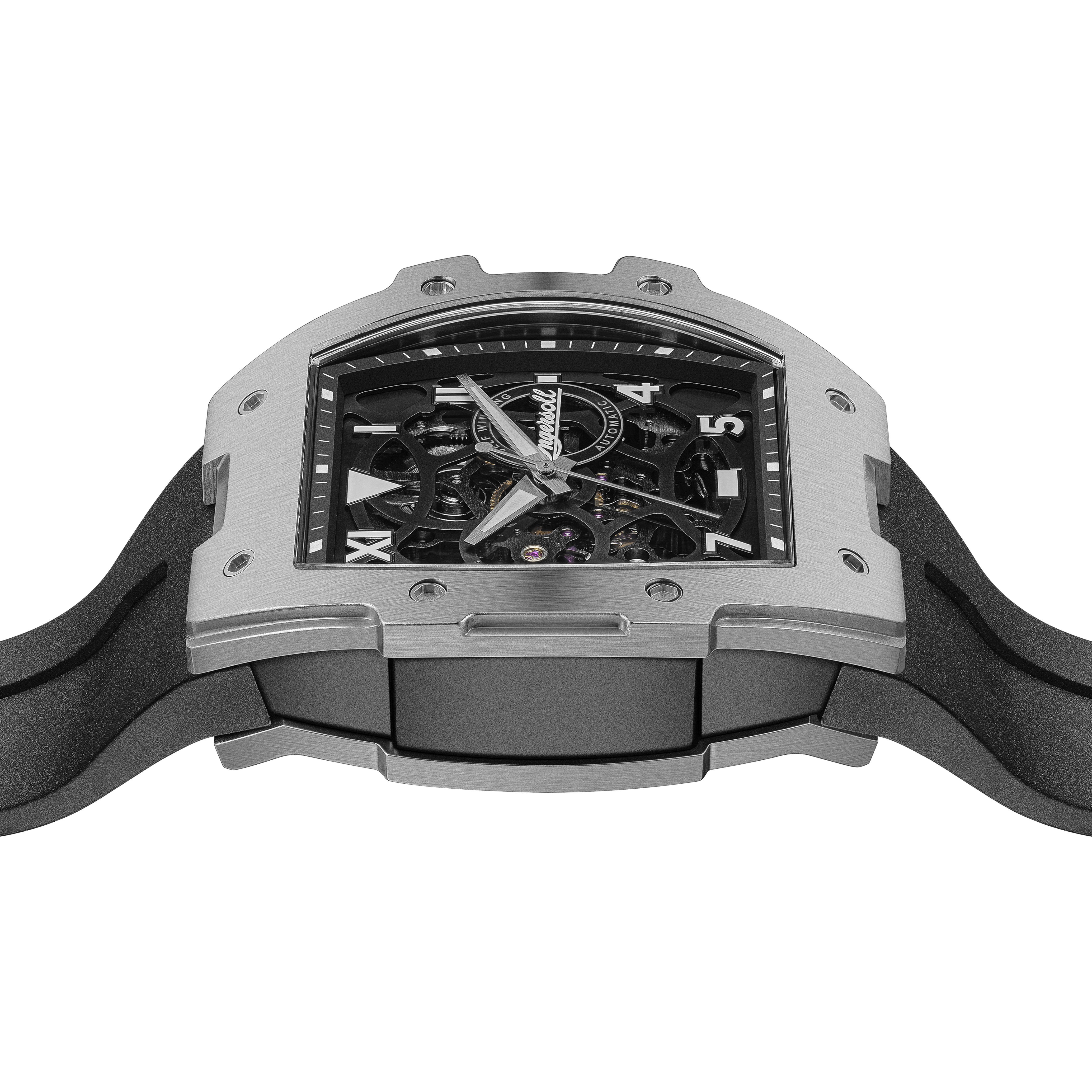 Ingersoll Automatikuhr The Play I15301, Armbanduhr, Herrenuhr, Mechanische Uhr, Silikonarmband, analog